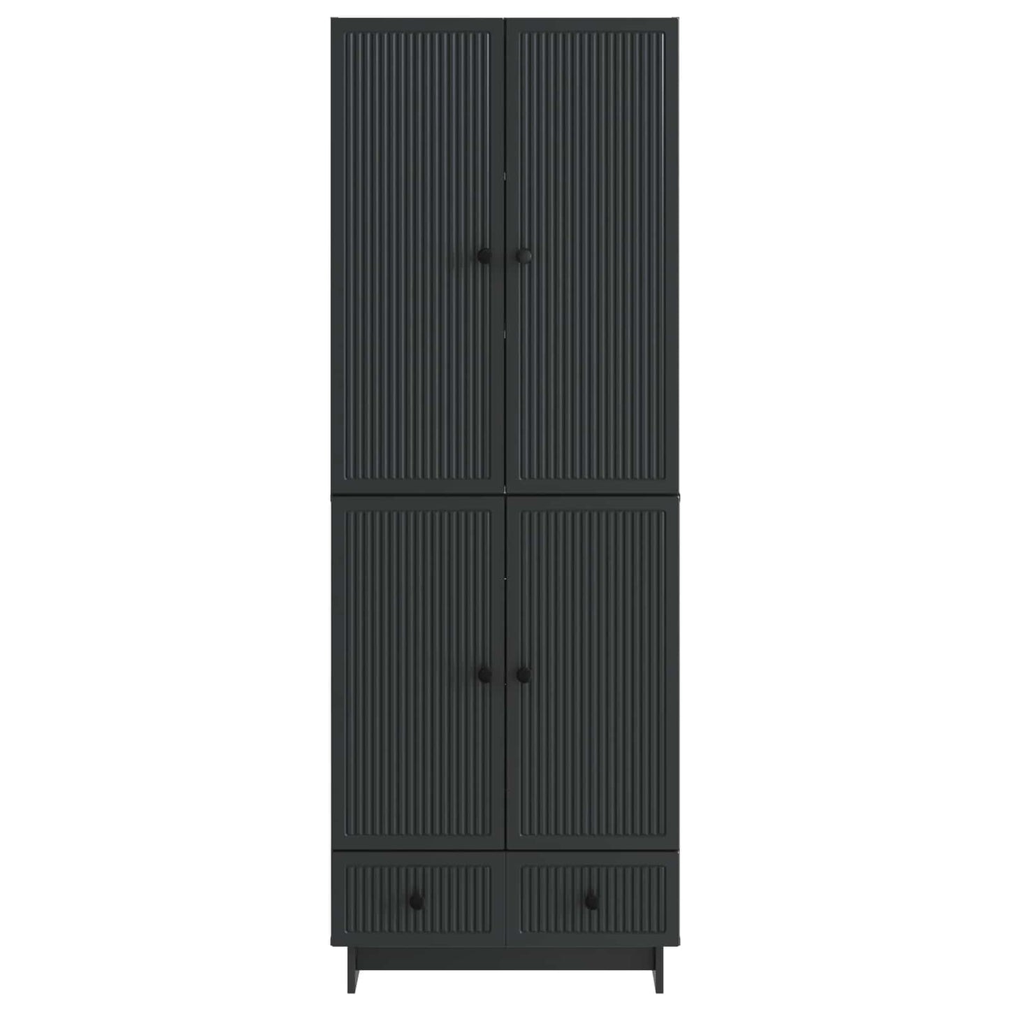 Skapsett 2 pcs Svart 66 x 34,5 x 95 cm Konstruert tre