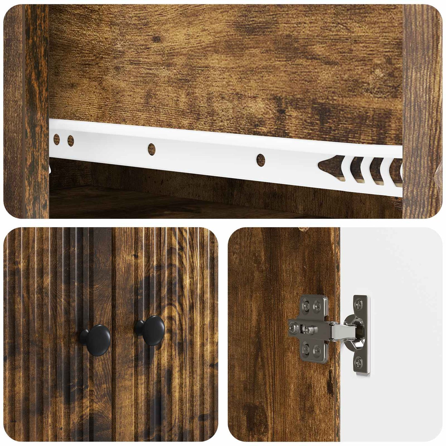 Skapsett 2 pcs Røkt Eik 66 x 34,5 x 95 cm Konstruert tre