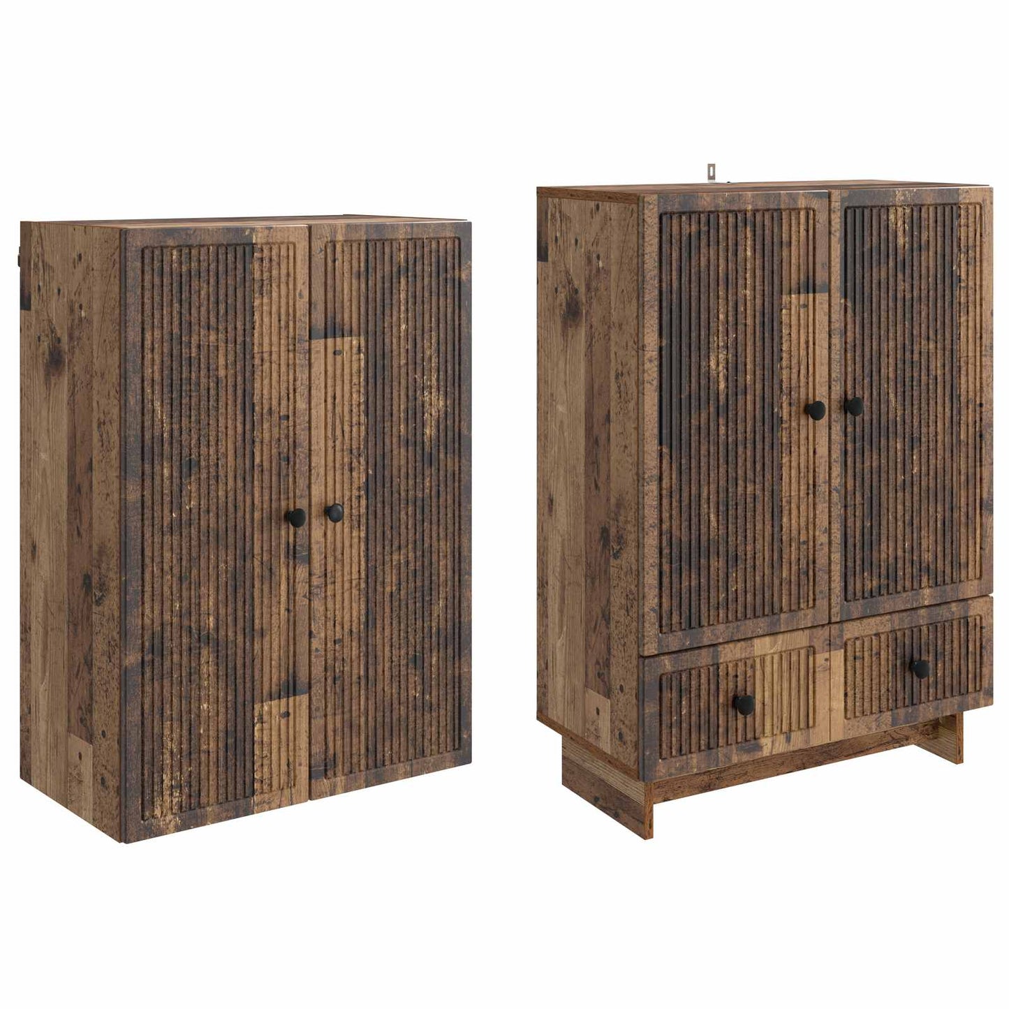 Skapsett 2 pcs Gammelt tre 66 x 34,5 x 95 cm Konstruert tre