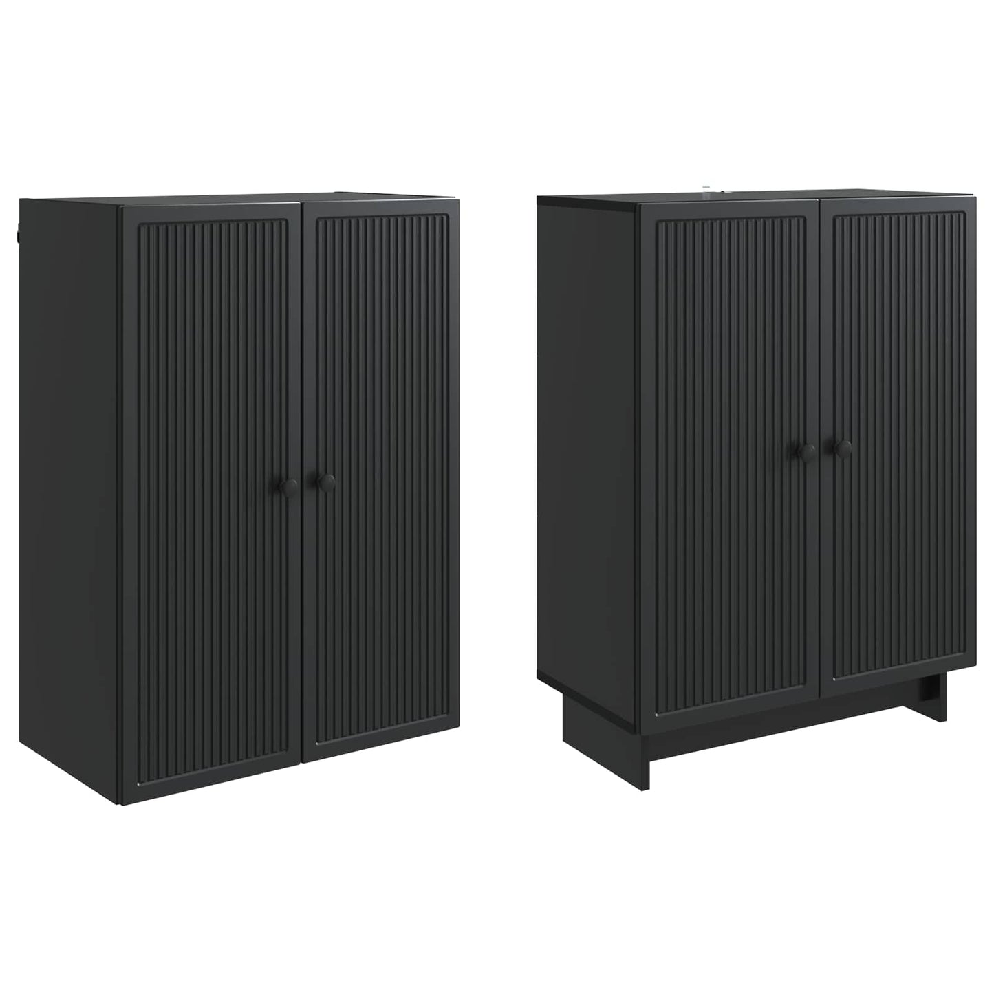 Skapsett 2 pcs Svart 66 x 34,5 x 90 cm Konstruert tre