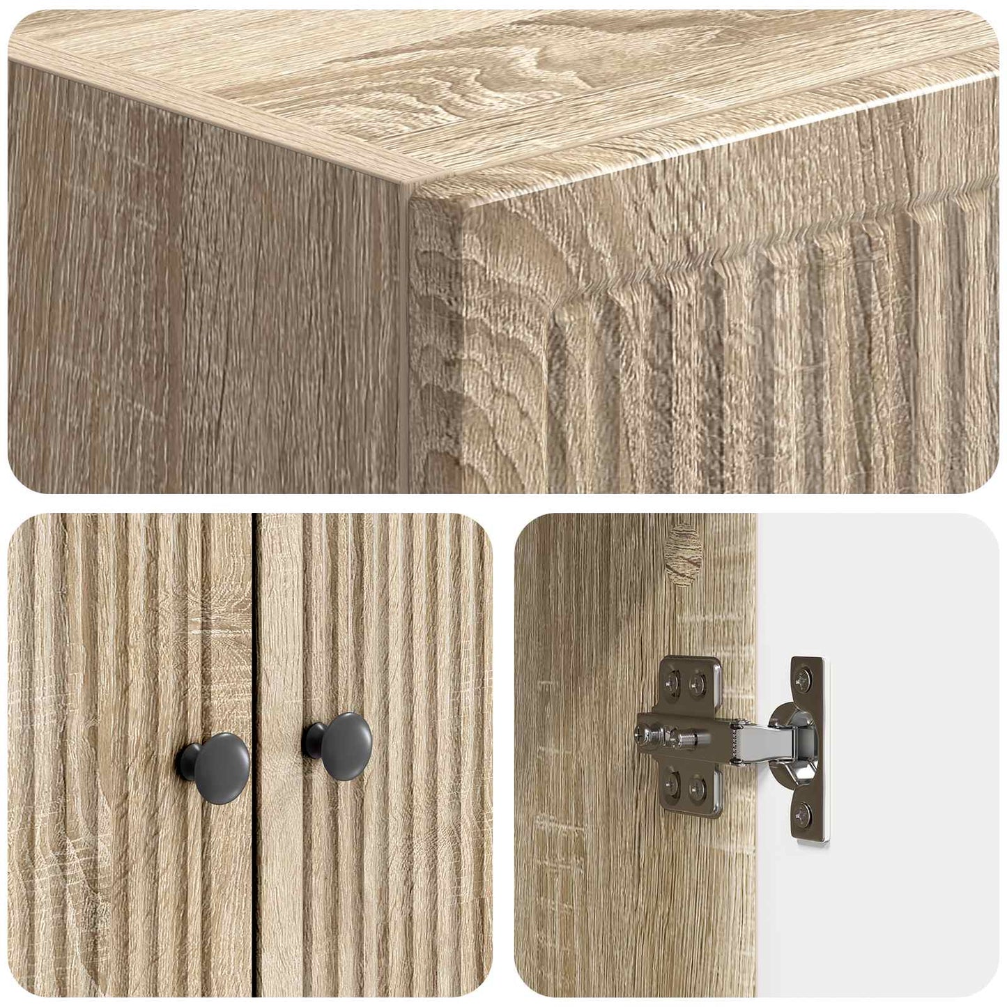 Skapsett 2 pcs Sonoma eik 66 x 34,5 x 90 cm Konstruert tre