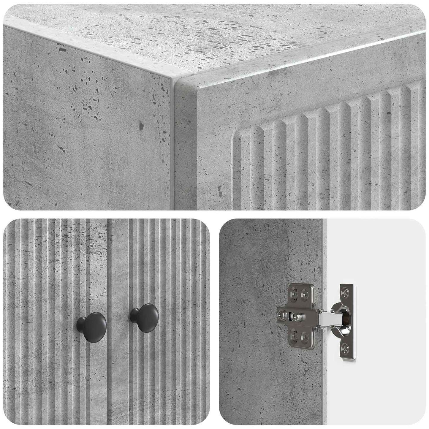 Skapsett 2 pcs Betonggrå 66 x 34,5 x 90 cm Konstruert tre