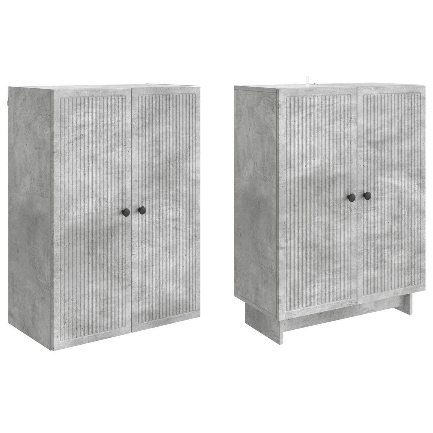 Skapsett 2 pcs Betonggrå 66 x 34,5 x 90 cm Konstruert tre