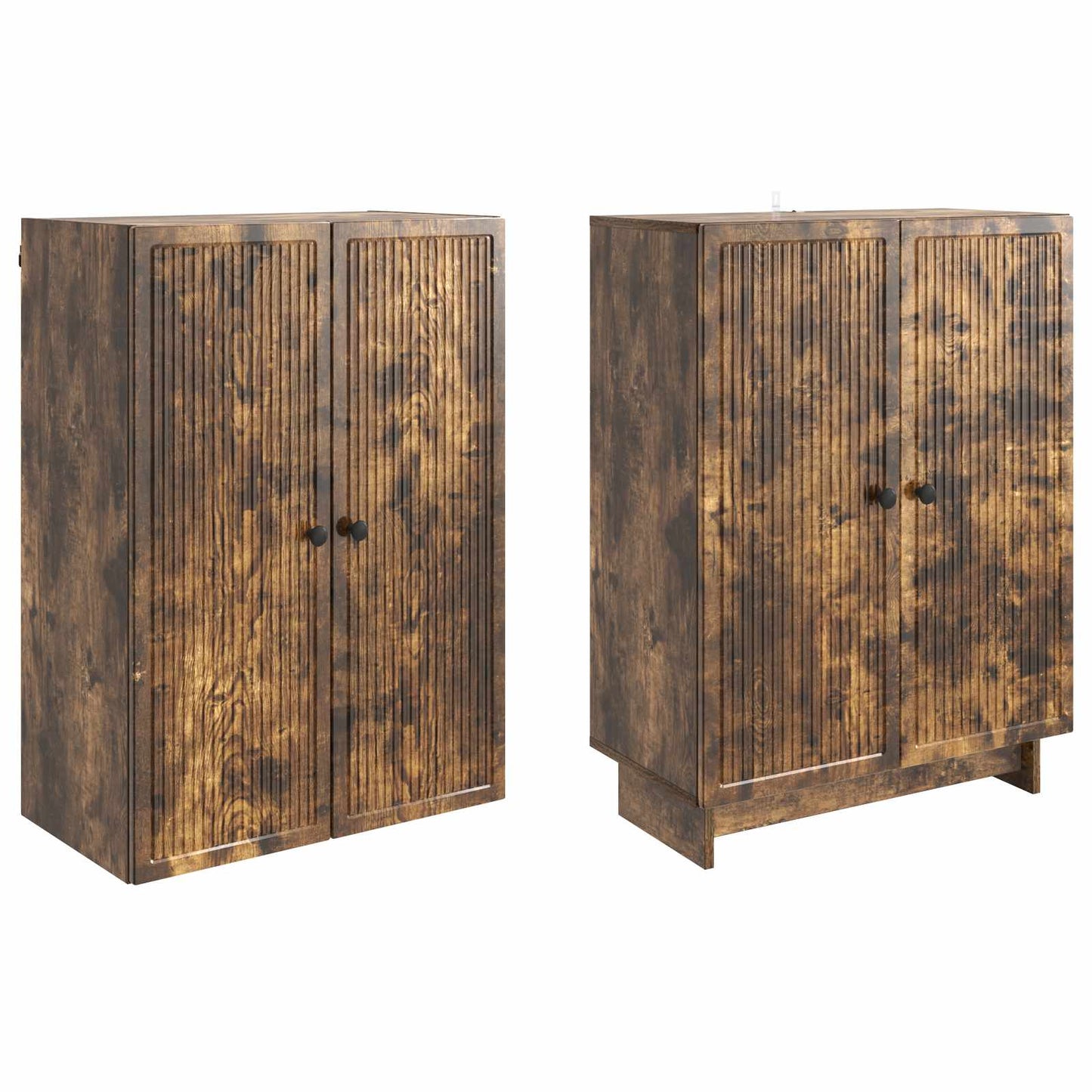Skapsett 2 pcs Røkt Eik 66 x 34,5 x 90 cm Konstruert tre