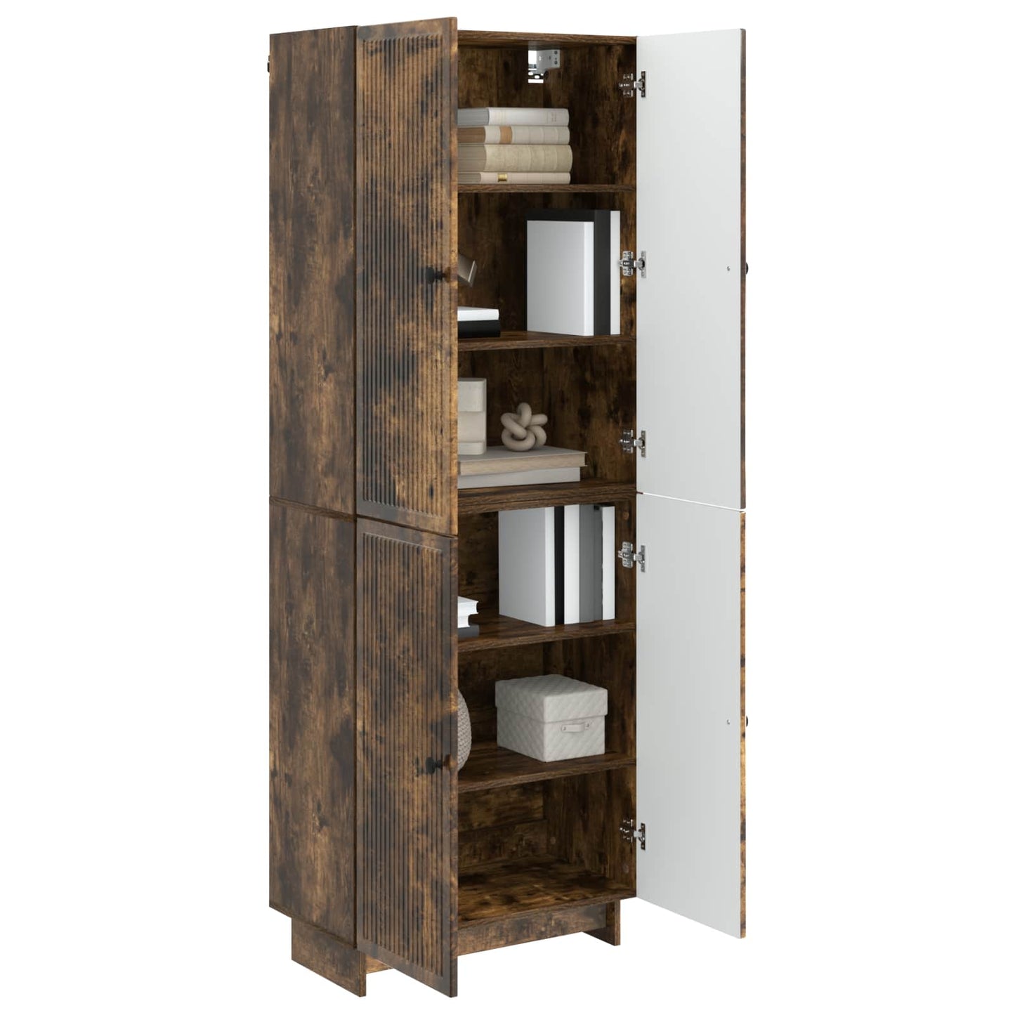 Skapsett 2 pcs Røkt Eik 66 x 34,5 x 90 cm Konstruert tre