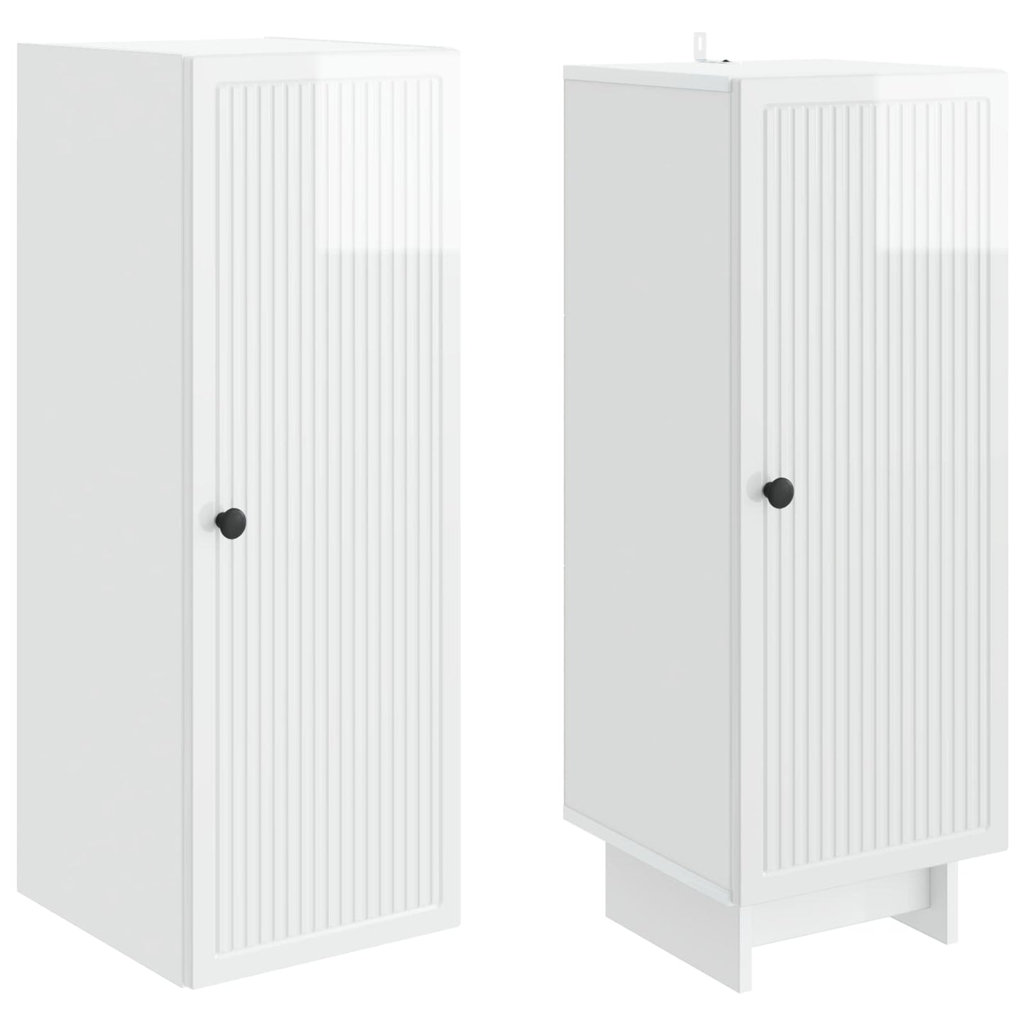 Skapsett 2 pcs Høgglans hvit 34,5 x 33 x 90 cm Konstruert tre