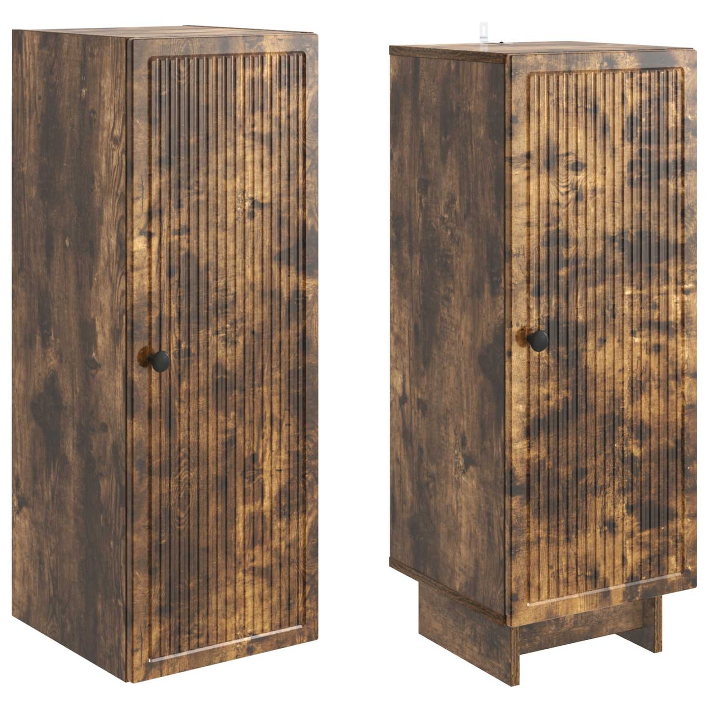 Skapsett 2 pcs Røkt Eik 34,5 x 33 x 90 cm Konstruert tre
