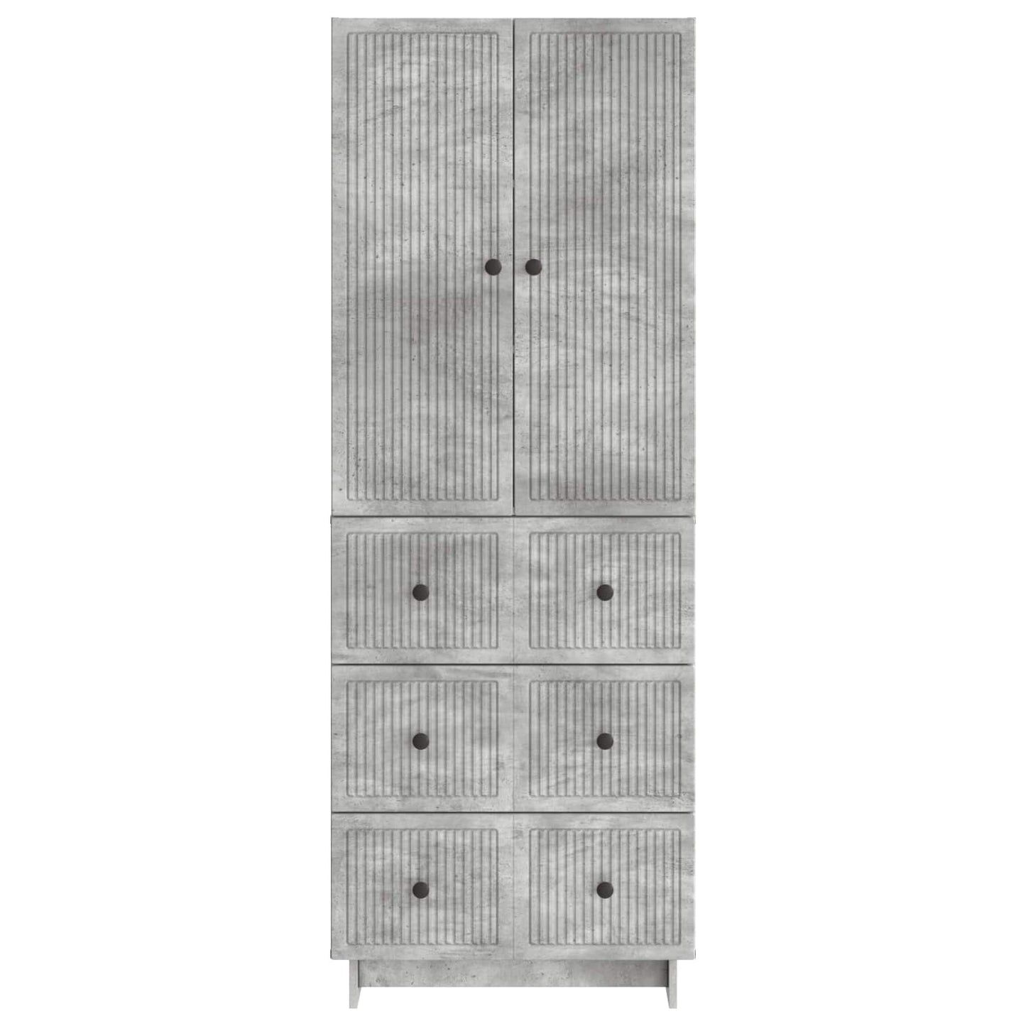 Skapsett 2 pcs Betonggrå 66 x 34,5 x 90 cm Konstruert tre