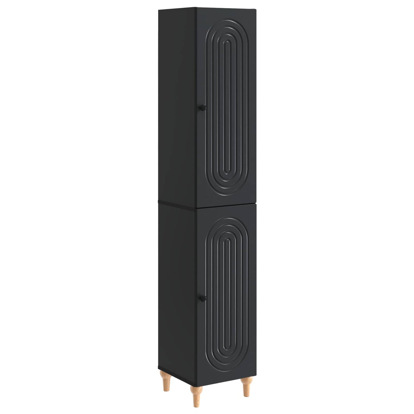 Skapsett 2 pcs Svart Konstruert tre