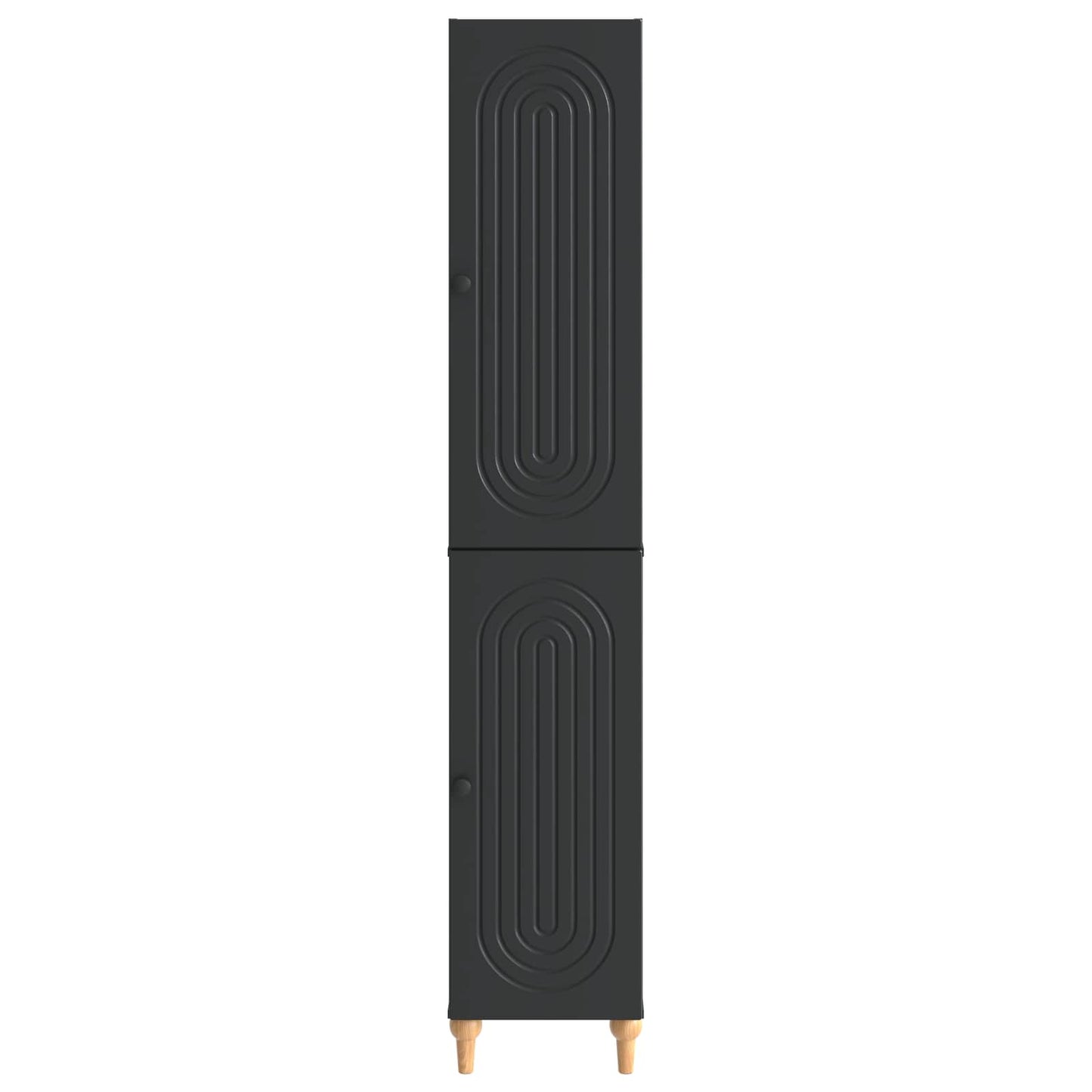 Skapsett 2 pcs Svart Konstruert tre