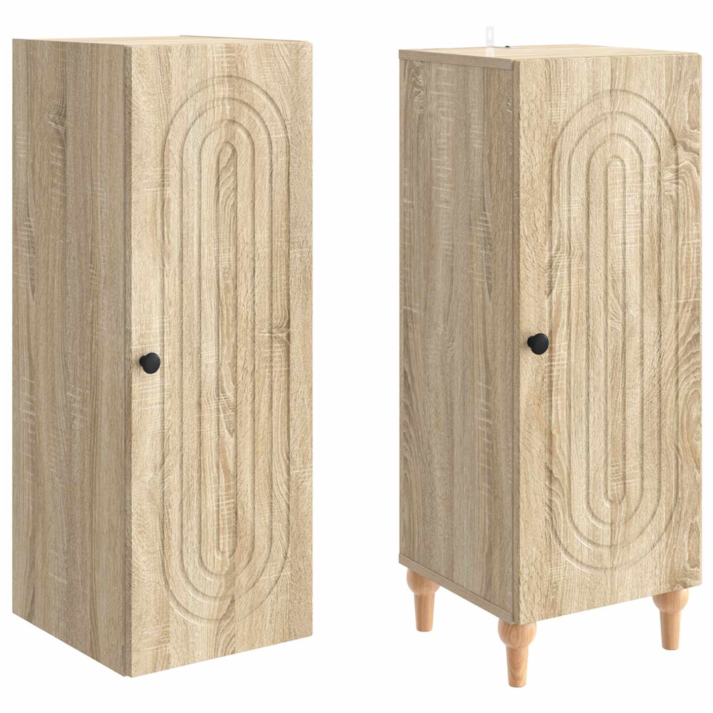 Skapsett 2 pcs Sonoma eik Konstruert tre