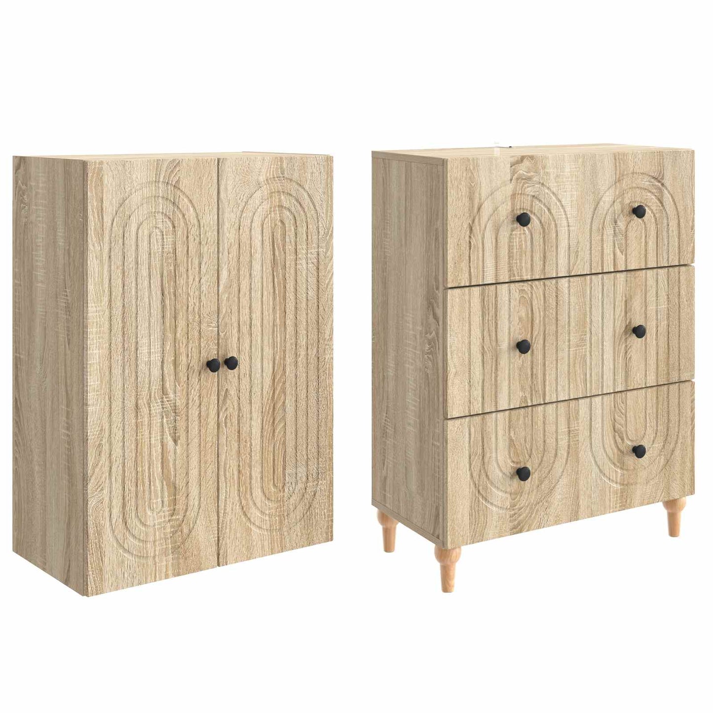 Skapsett 2 pcs 66 x 34,5 x 90 cm Konstruert tre