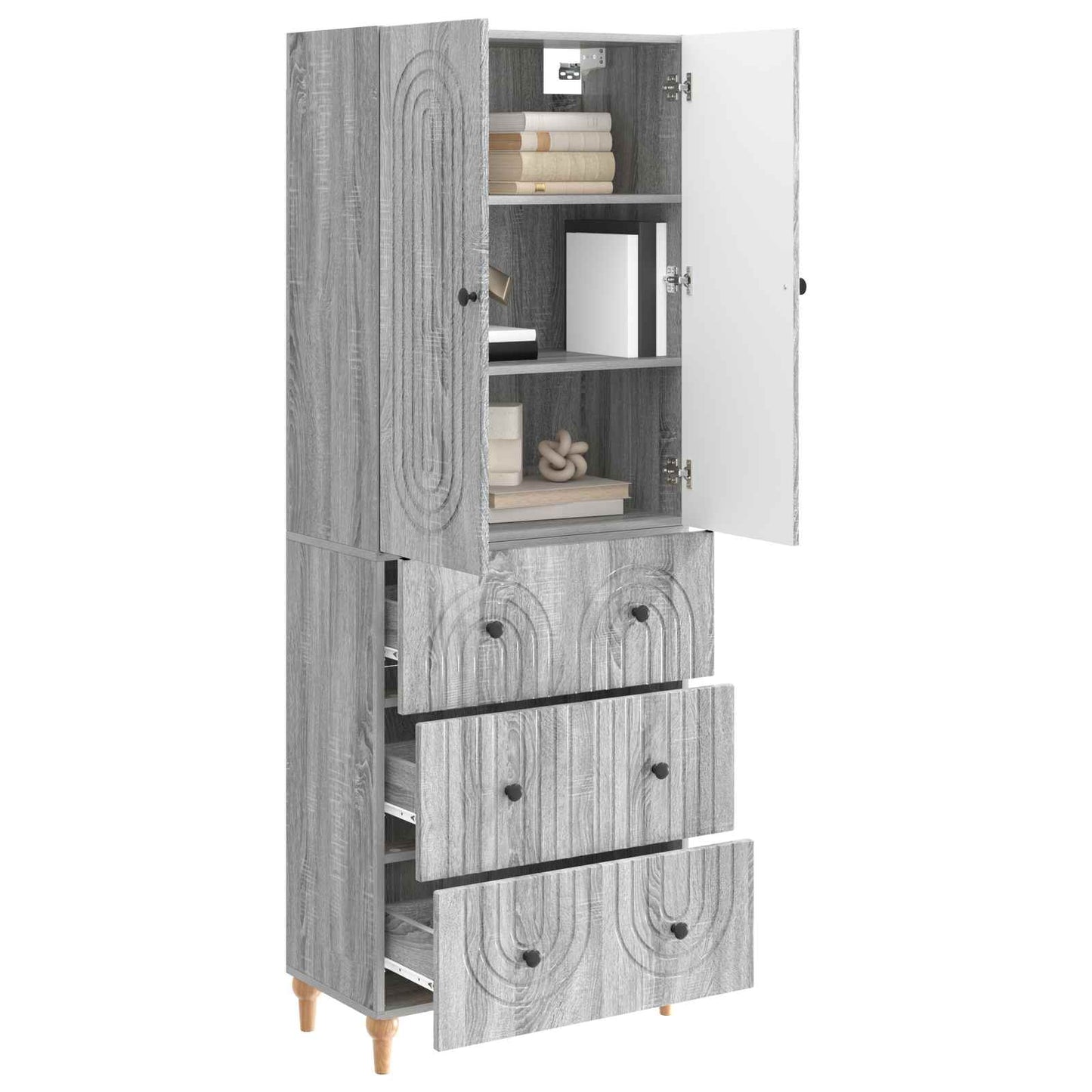 Skapsett 2 pcs Grå Sonoma 66 x 34,5 x 90 cm Konstruert tre