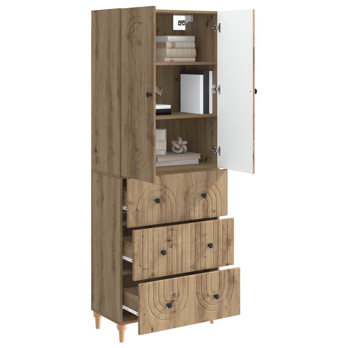 Skapsett 2 pcs 66 x 34,5 x 90 cm Konstruert tre