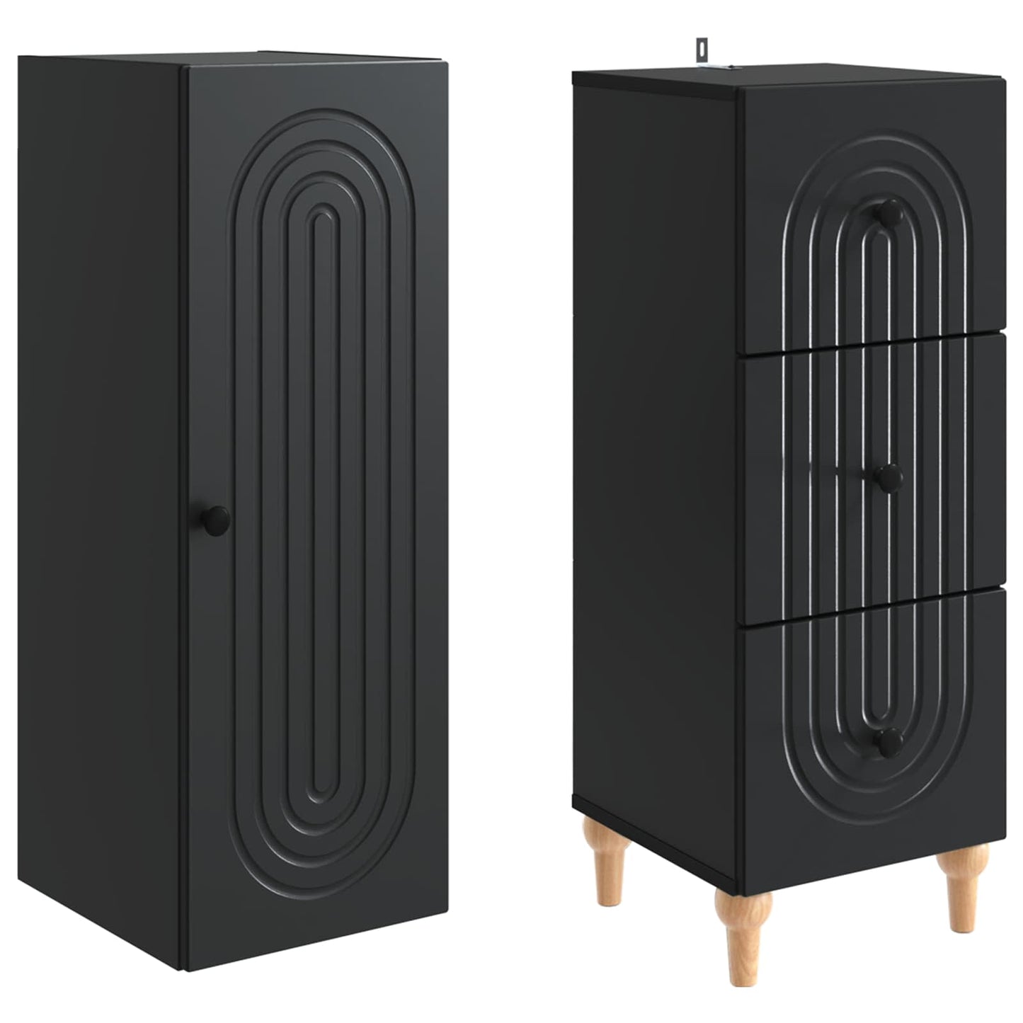 Skapsett 2 pcs 33 x 34,5 x 90 cm Konstruert tre