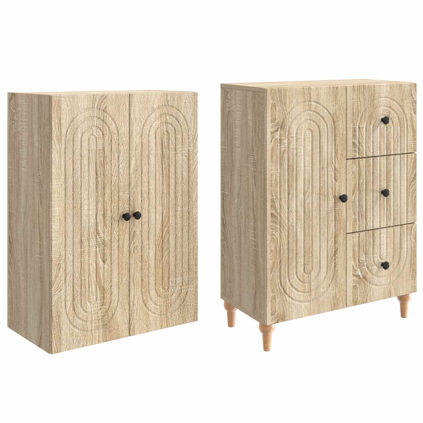 Skapsett 2 pcs 66 x 34,5 x 90 cm Konstruert tre