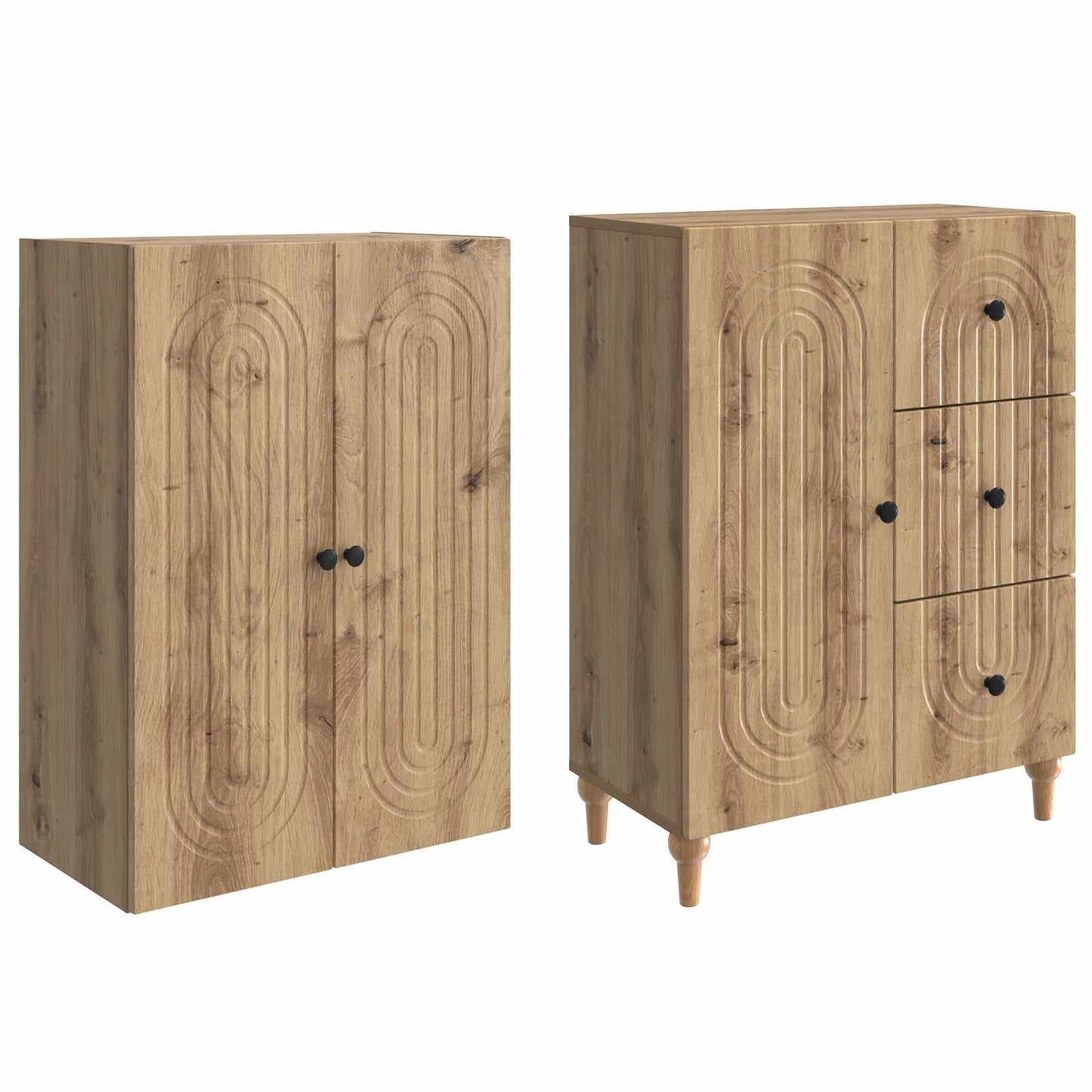 Skapsett 2 pcs 66 x 34,5 x 90 cm Konstruert tre