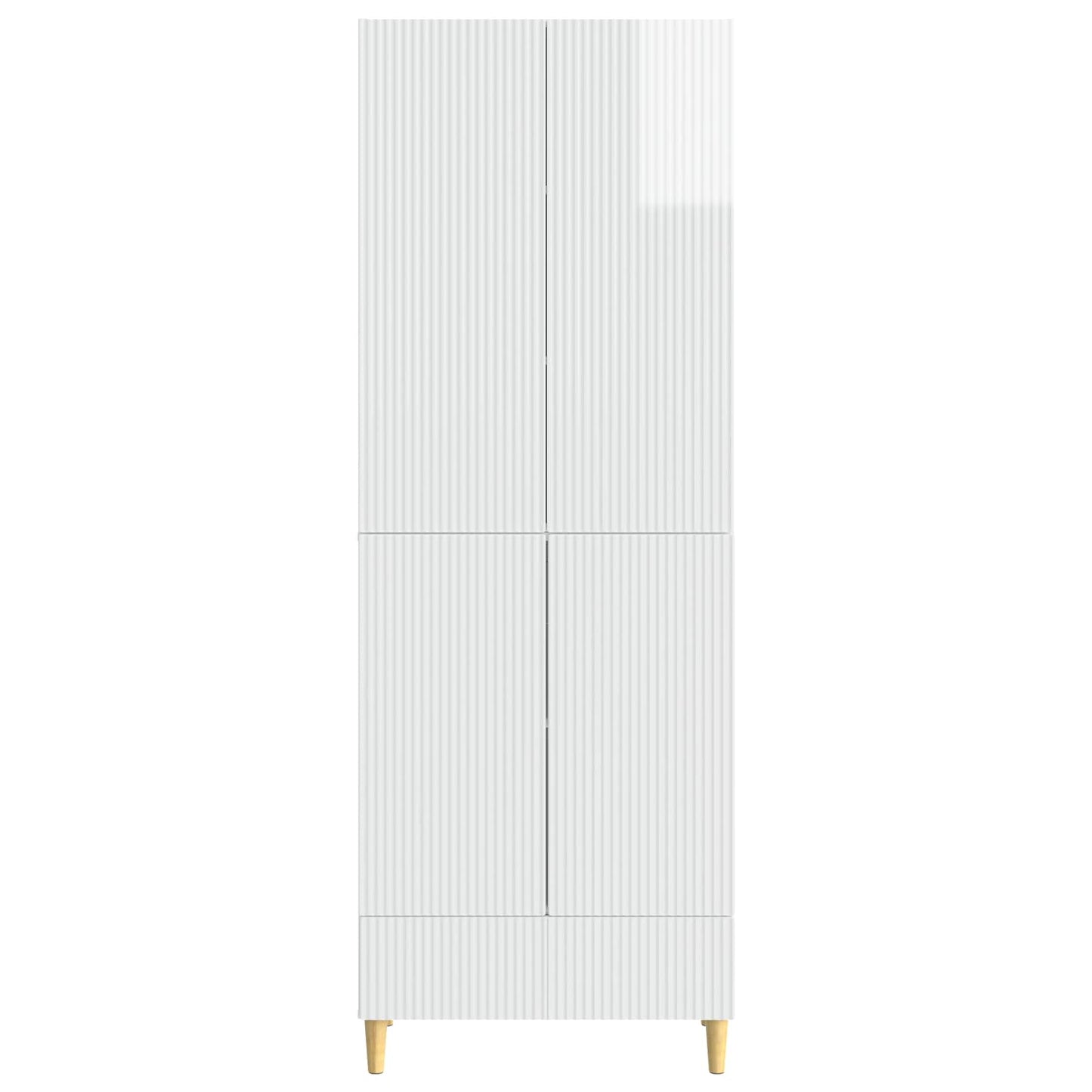 Skapsett 2 pcs Høgglans hvit 66 x 34,5 x 95 cm Konstruert tre