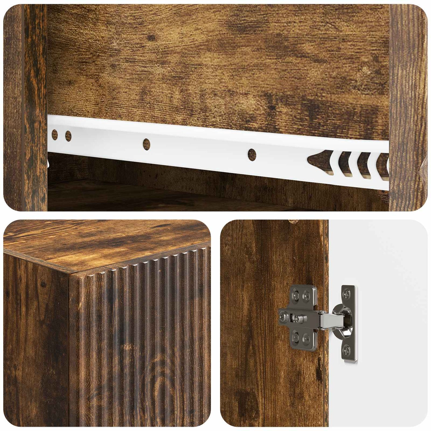 Skapsett 2 pcs Røkt Eik 66 x 34,5 x 95 cm Konstruert tre