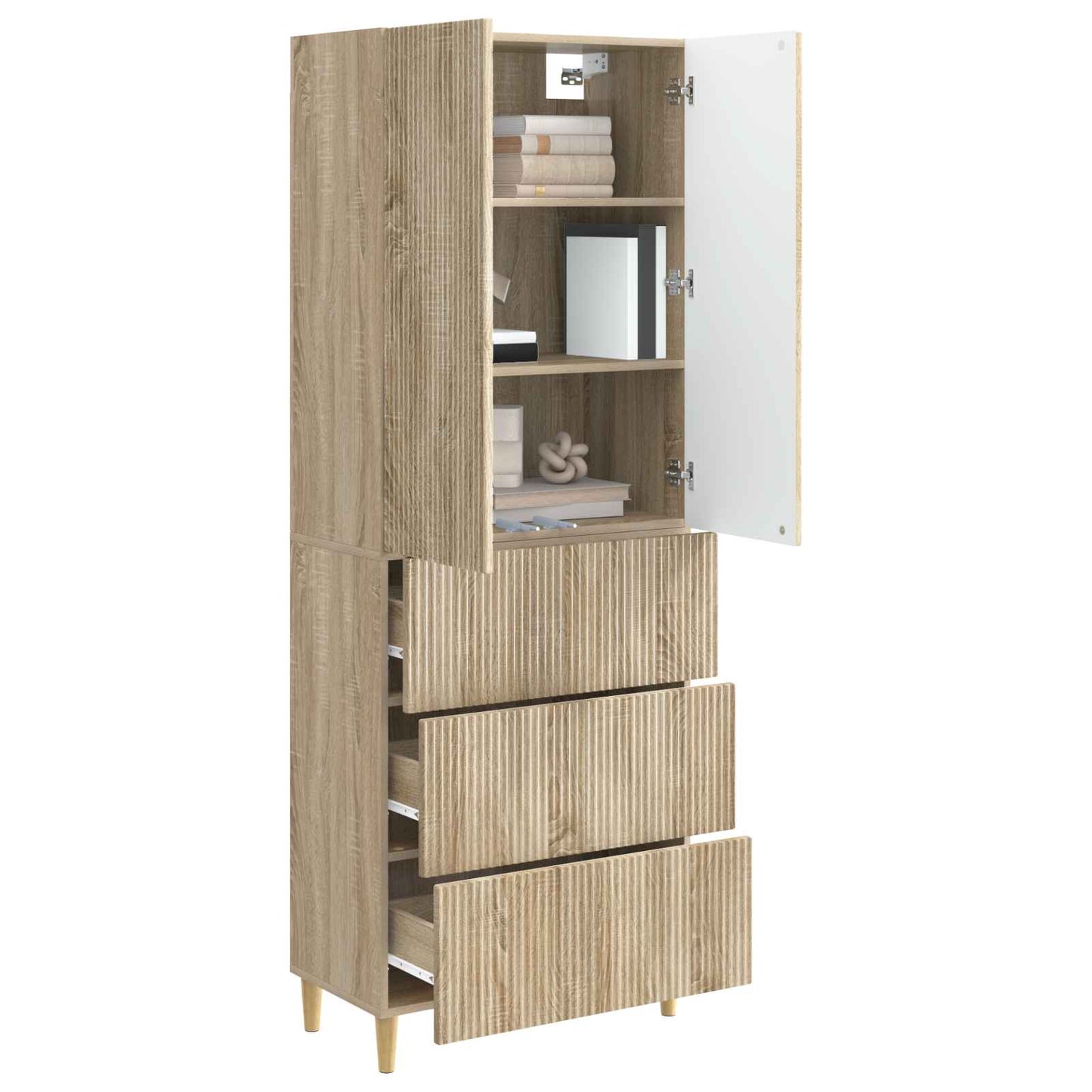 Skapsett 2 pcs Sonoma eik 66 x 34,5 x 90 cm Konstruert tre