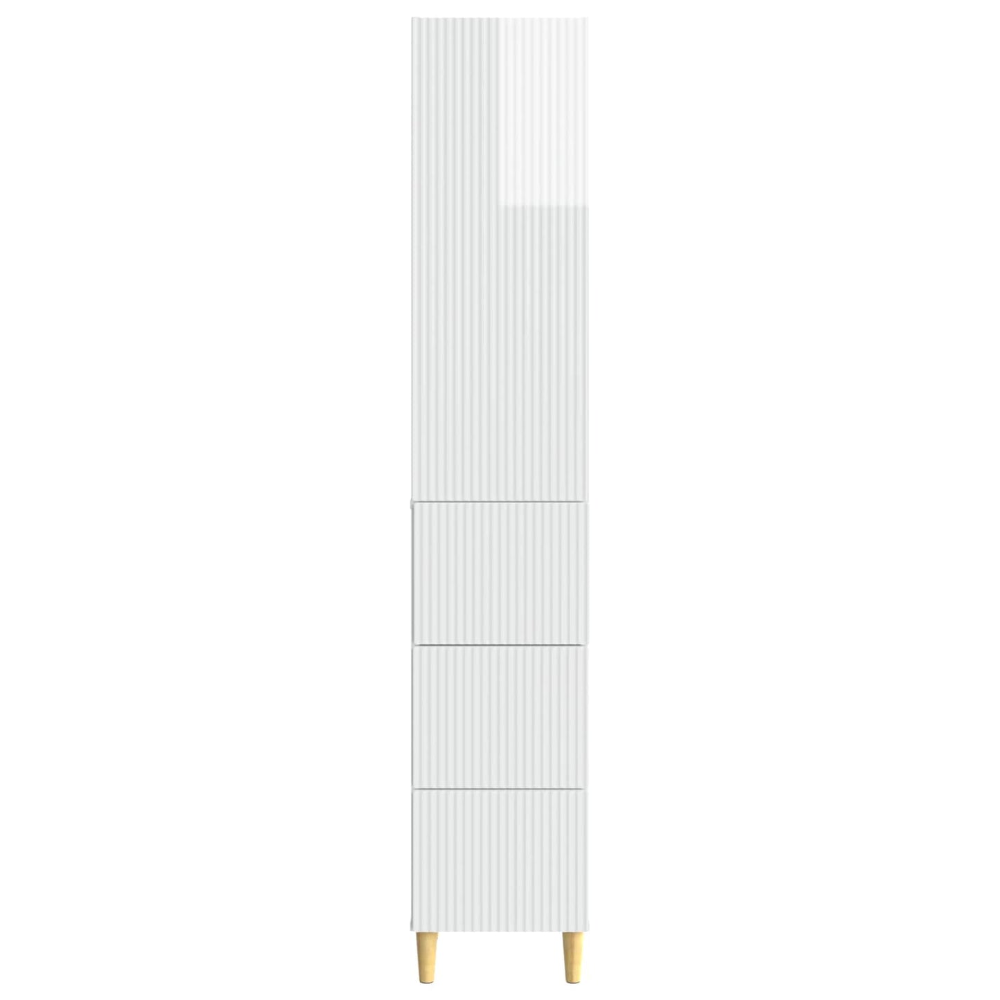 Skapsett 2 pcs Høgglans hvit 33 x 34,5 x 90 cm Konstruert tre