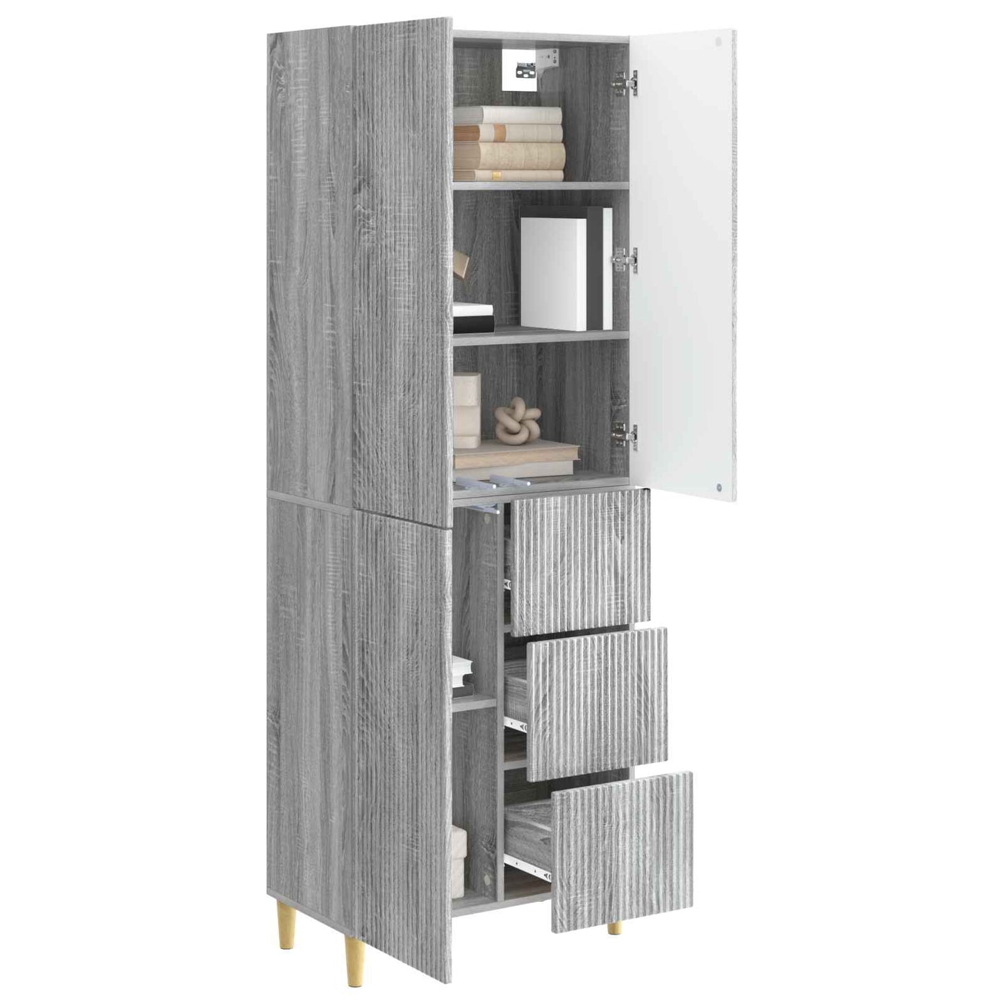 Skapsett 2 pcs Grå Sonoma 66 x 34,5 x 90 cm Konstruert tre