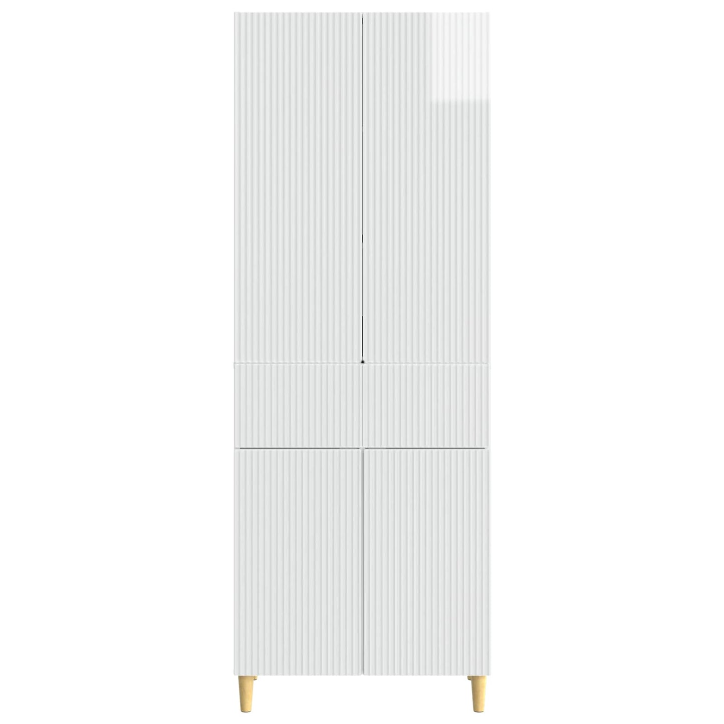 Skapsett 2 pcs Høgglans hvit 66 x 34,5 x 90 cm Konstruert tre