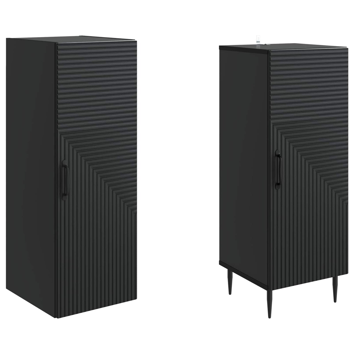 Skapsett 2 pcs Svart 33 x 34,5 x 89,5 cm Konstruert tre