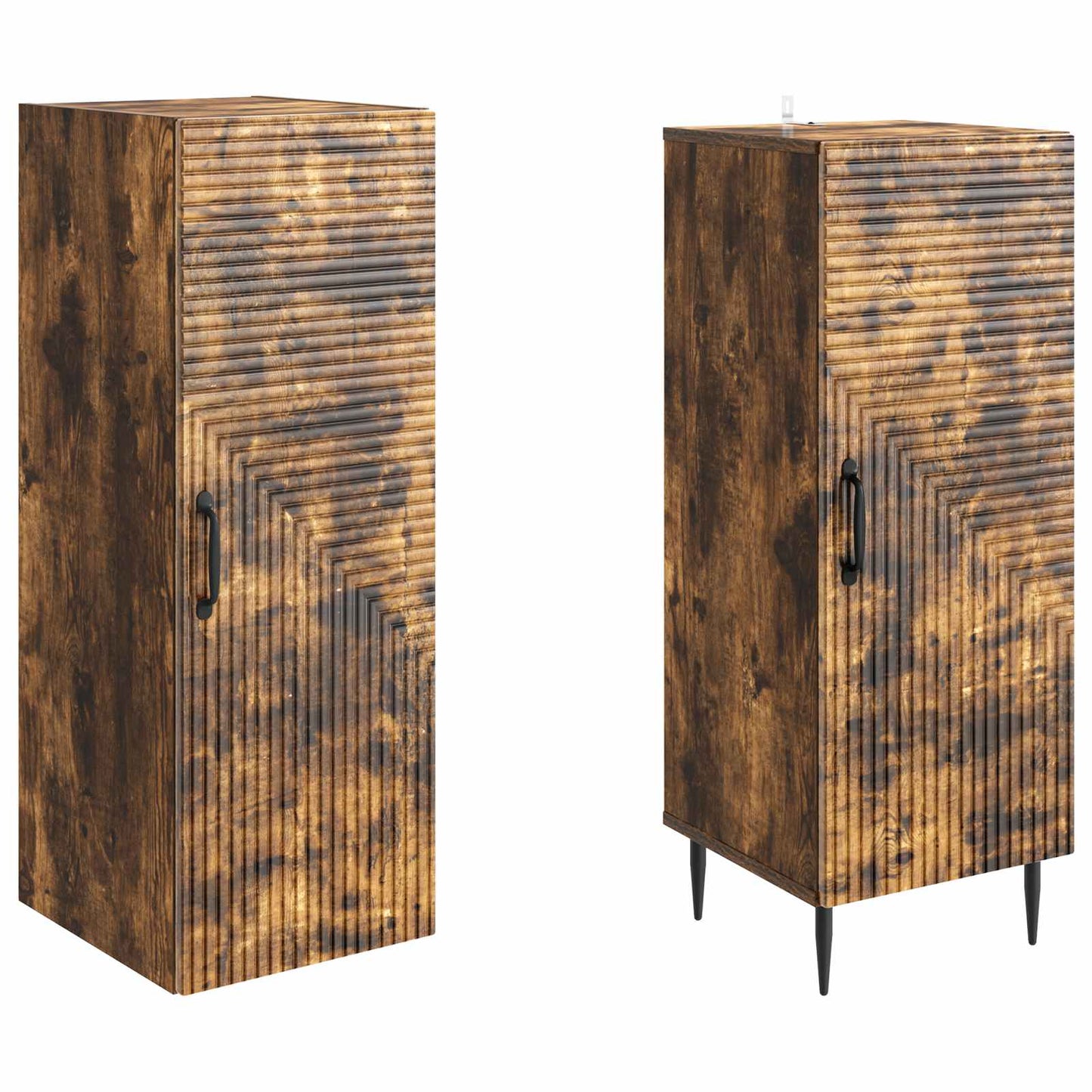 Skapsett 2 pcs Røkt Eik 33 x 34,5 x 89,5 cm Konstruert tre