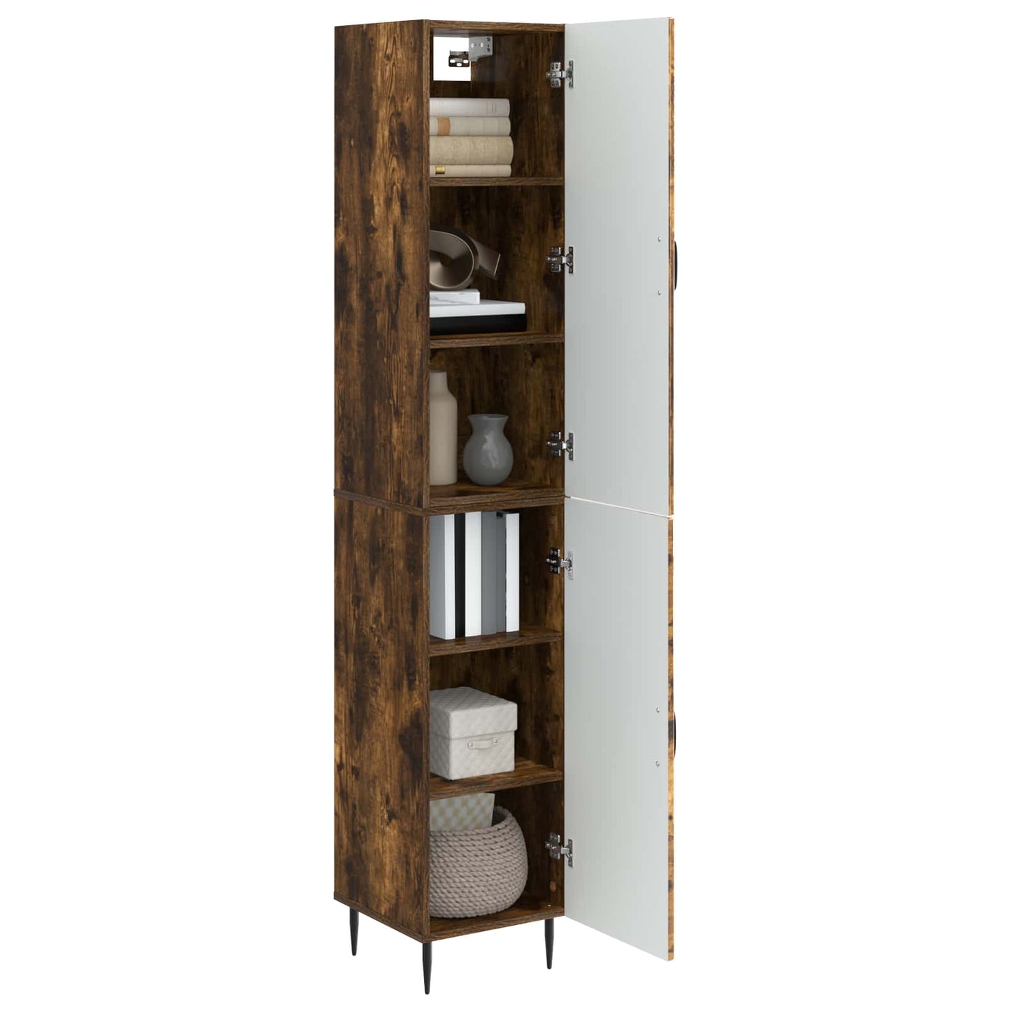 Skapsett 2 pcs Røkt Eik 33 x 34,5 x 89,5 cm Konstruert tre