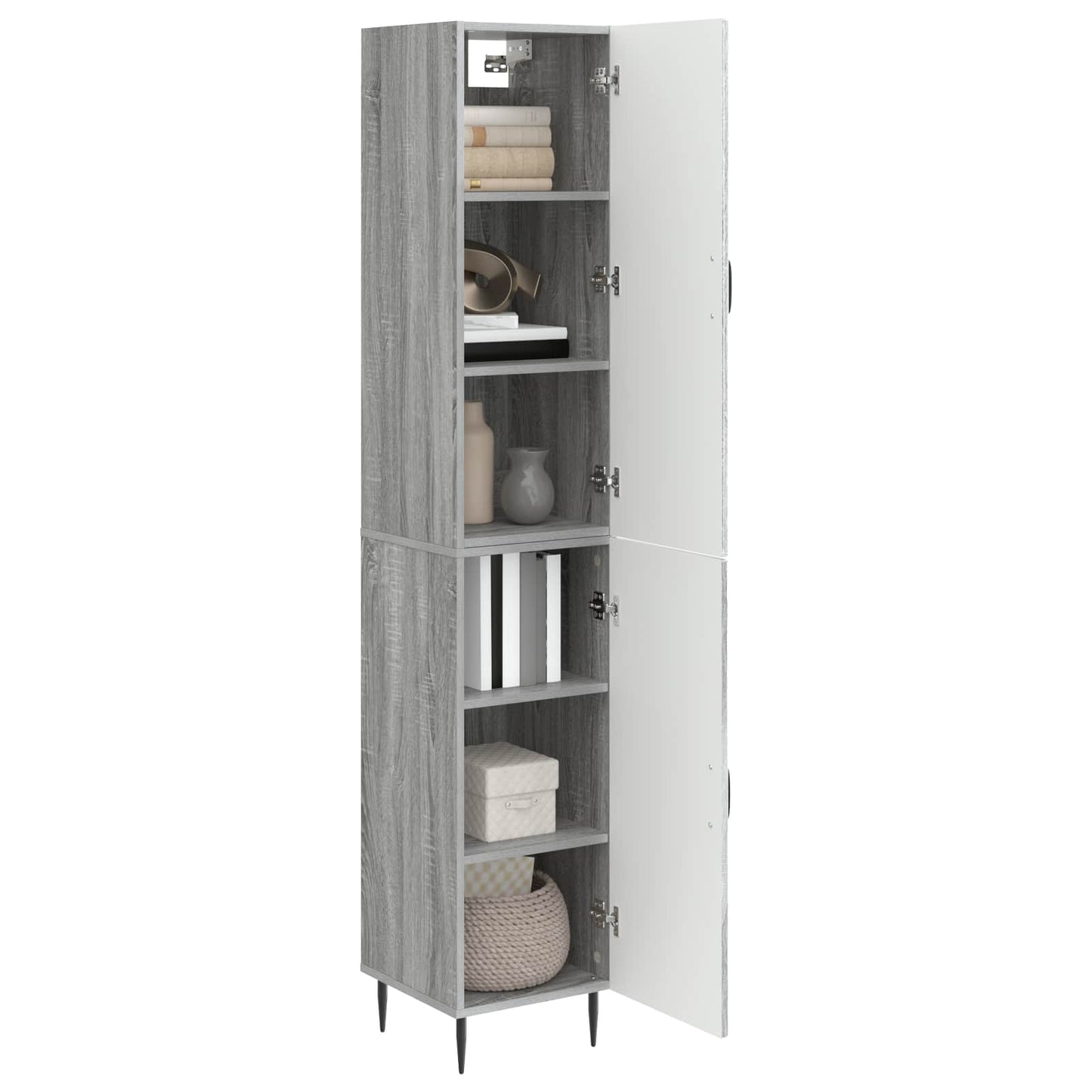 Skapsett 2 pcs Grå Sonoma 33 x 34,5 x 89,5 cm Konstruert tre
