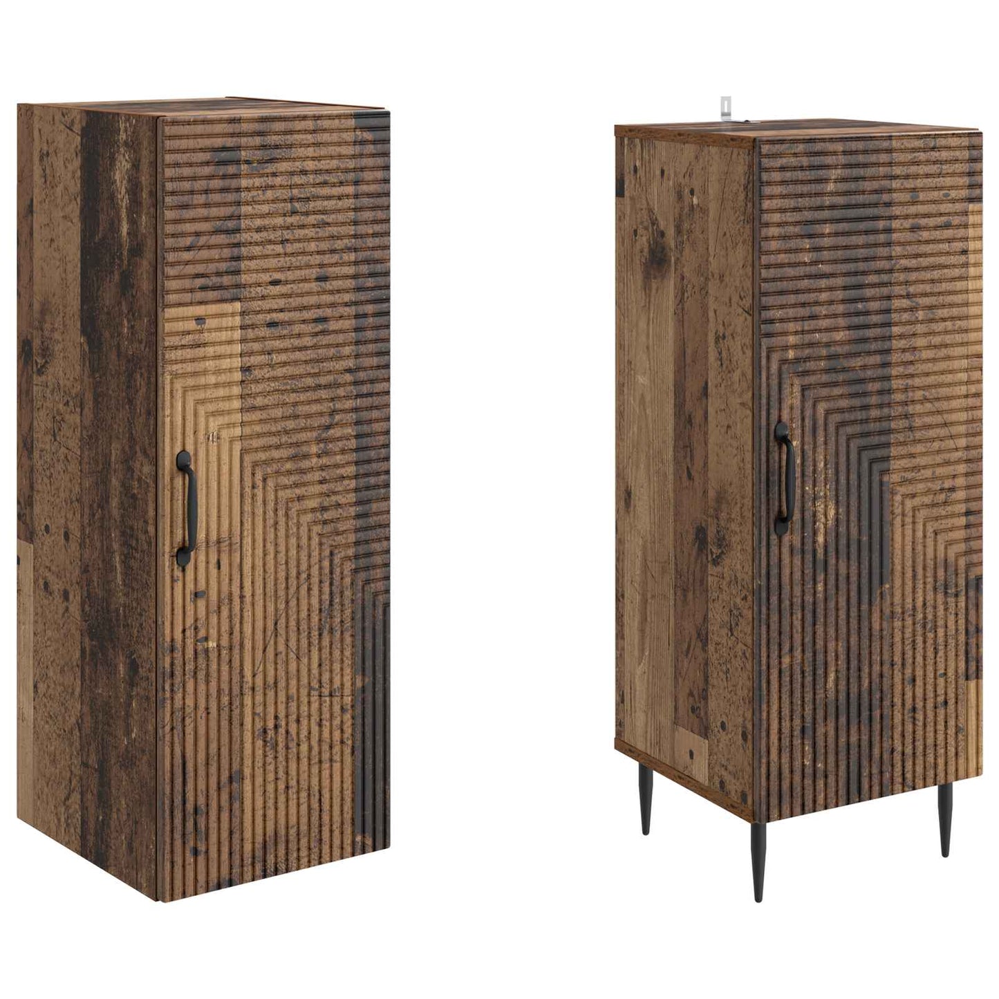 Skapsett 2 pcs Gammelt tre 33 x 34,5 x 89,5 cm Konstruert tre