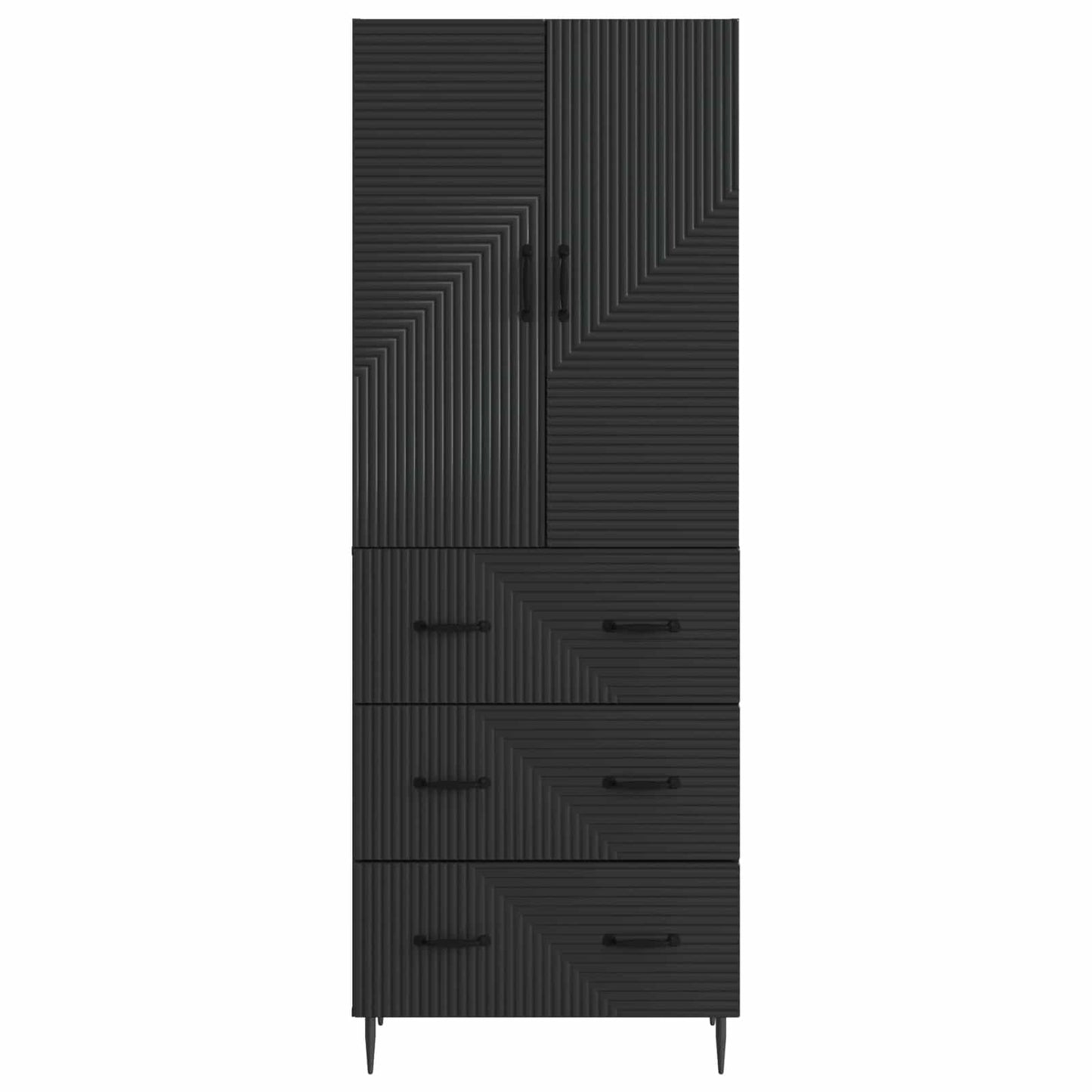 Skapsett 2 pcs Svart 66 x 34,5 x 90 cm Konstruert tre