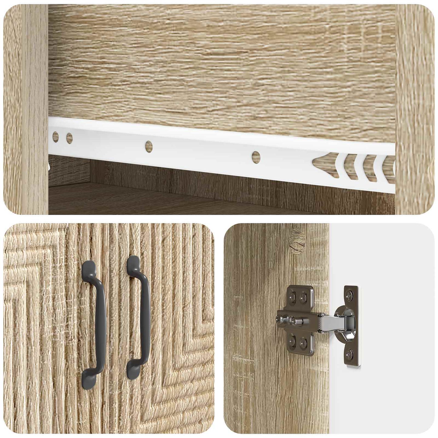 Skapsett 2 pcs Sonoma eik 66 x 34,5 x 90 cm Konstruert tre