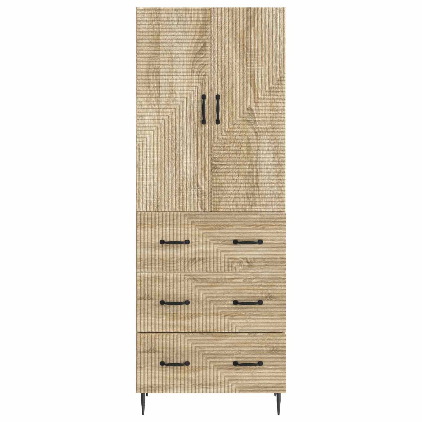 Skapsett 2 pcs Sonoma eik 66 x 34,5 x 90 cm Konstruert tre