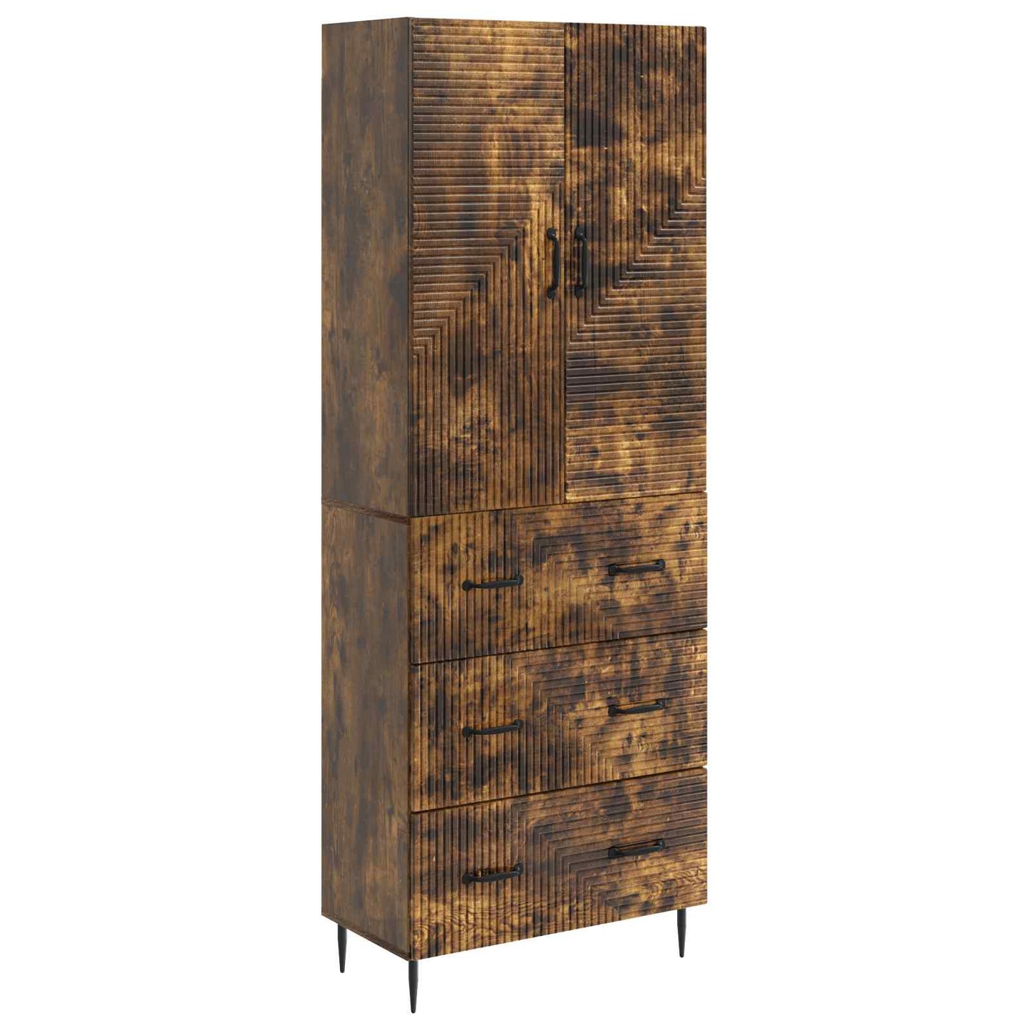 Skapsett 2 pcs Røkt Eik 66 x 34,5 x 90 cm Konstruert tre
