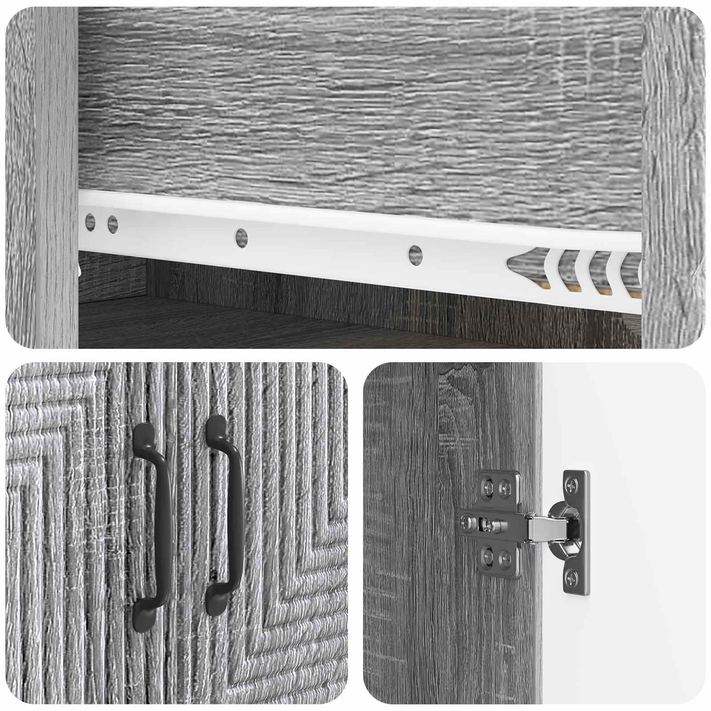 Skapsett 2 pcs Grå Sonoma 66 x 34,5 x 90 cm Konstruert tre