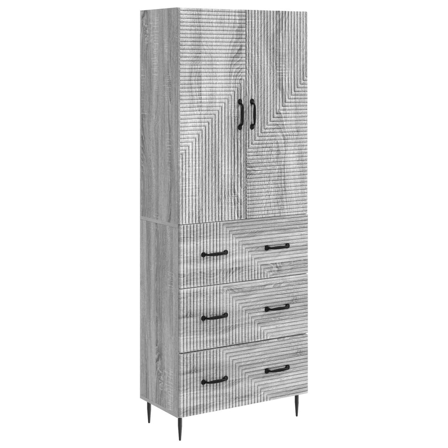 Skapsett 2 pcs Grå Sonoma 66 x 34,5 x 90 cm Konstruert tre