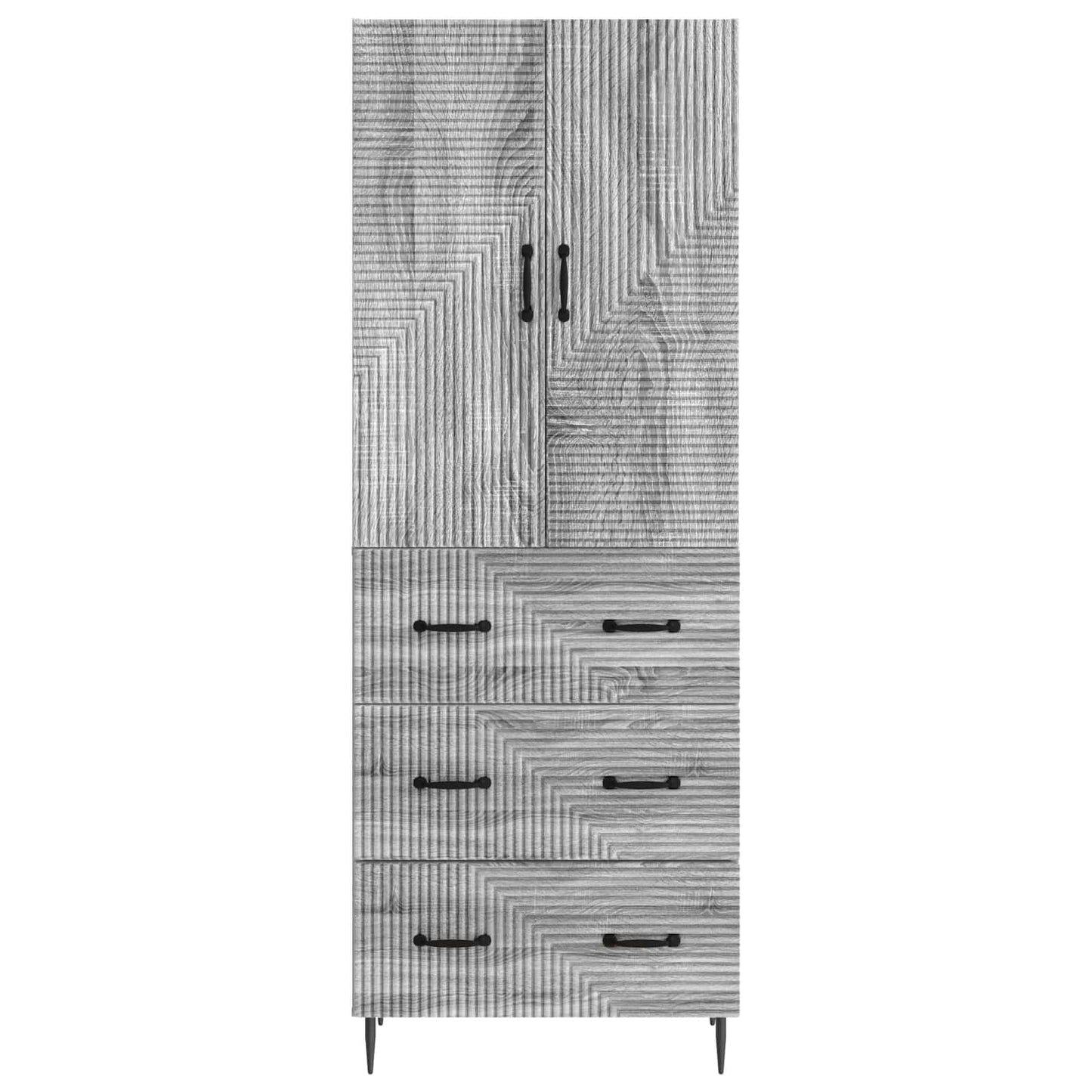 Skapsett 2 pcs Grå Sonoma 66 x 34,5 x 90 cm Konstruert tre