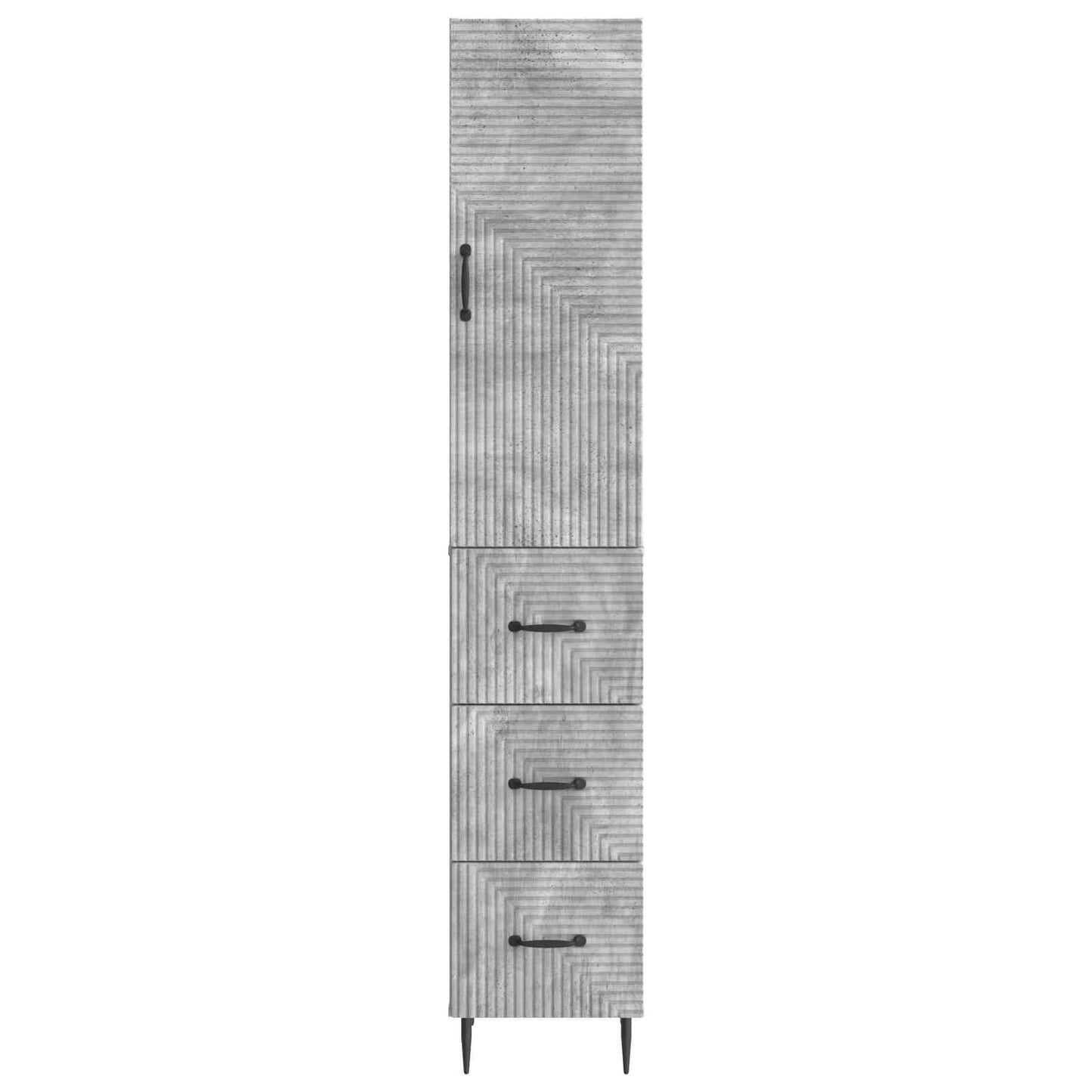 Skapsett 2 pcs Betonggrå 33 x 34,5 x 90 cm Konstruert tre