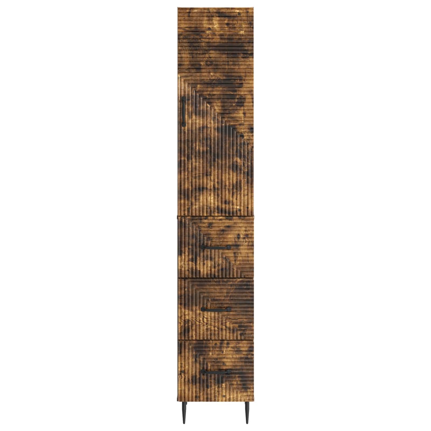 Skapsett 2 pcs Røkt Eik 33 x 34,5 x 90 cm Konstruert tre