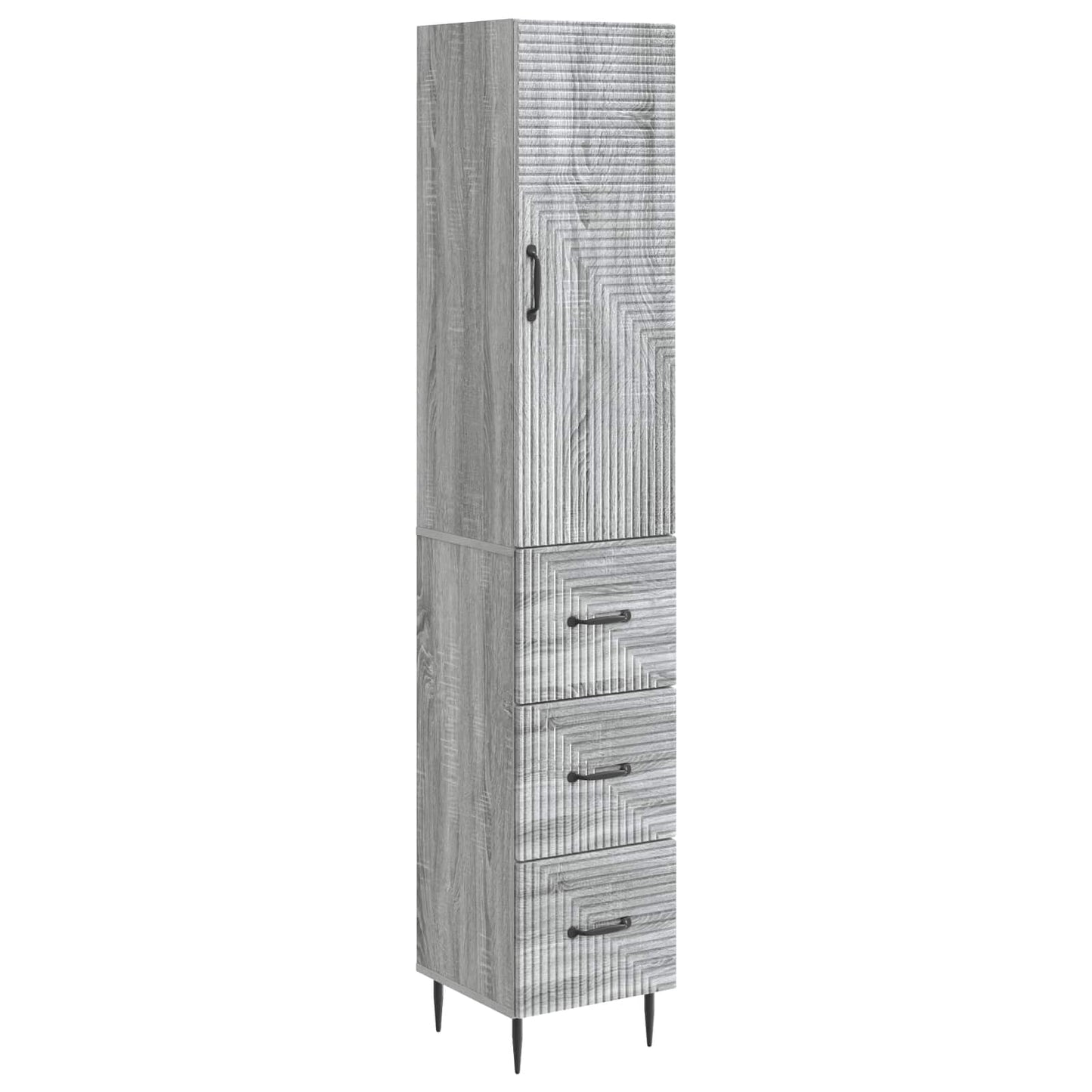 Skapsett 2 pcs Grå Sonoma 33 x 34,5 x 90 cm Konstruert tre