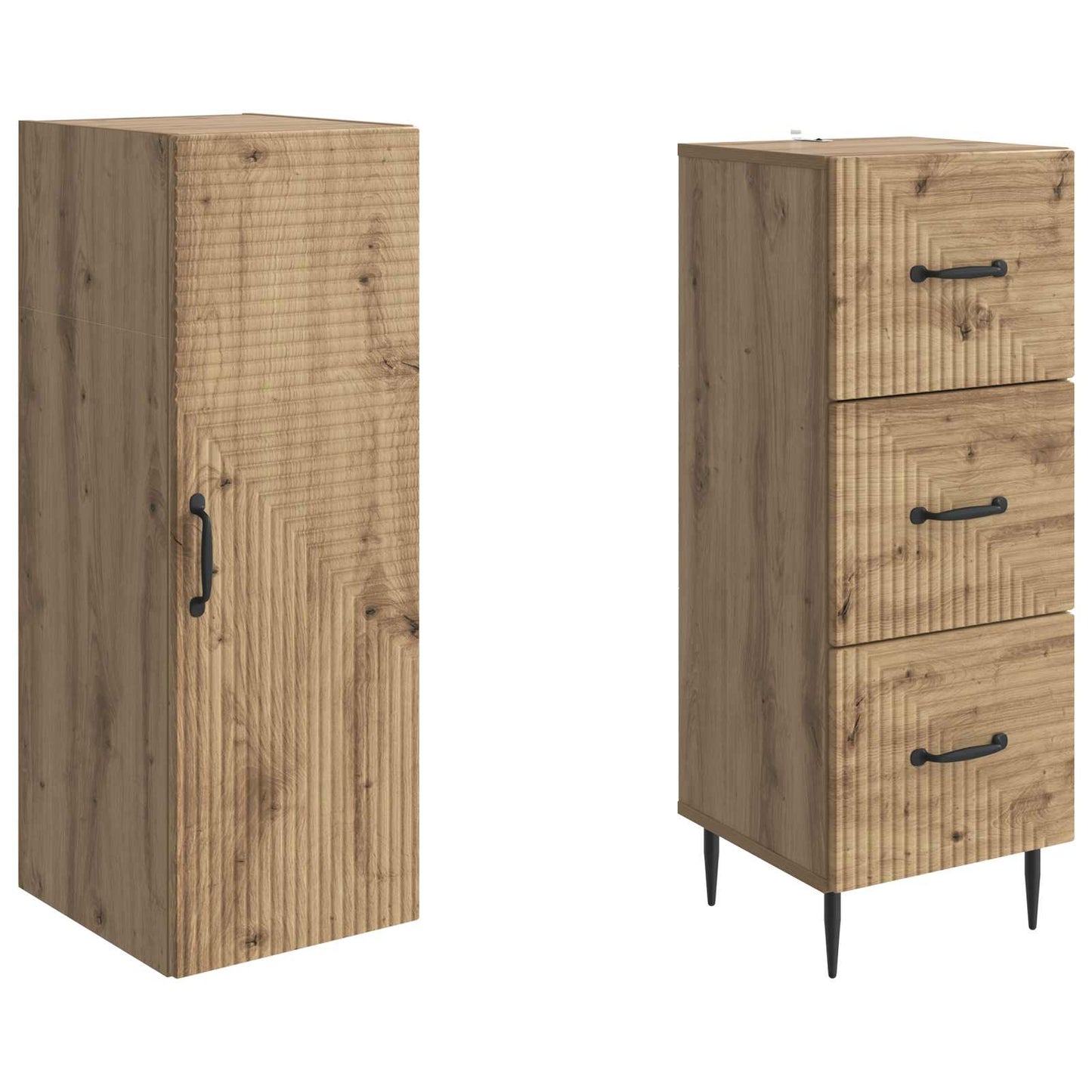 Skapsett 2 pcs Artisan eik 33 x 34,5 x 90 cm Konstruert tre