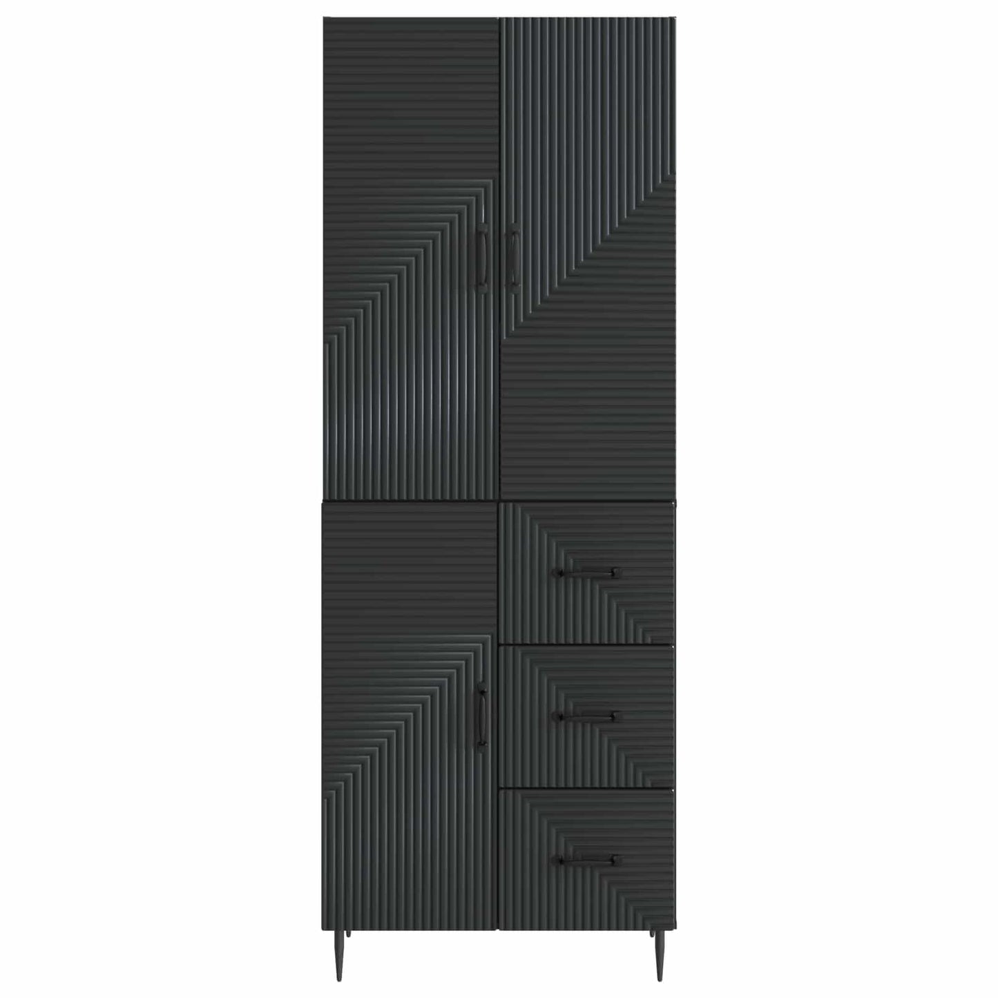 Skapsett 2 pcs Svart 66 x 34,5 x 89,5 cm Konstruert tre