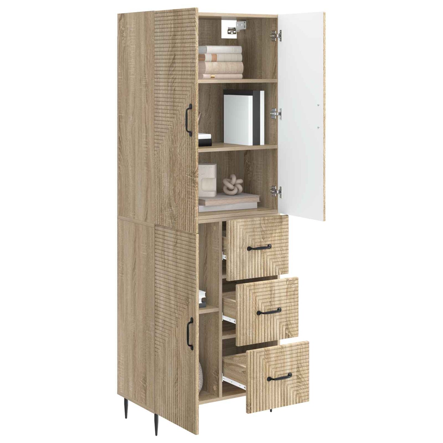 Skapsett 2 pcs Sonoma eik 66 x 34,5 x 89,5 cm Konstruert tre