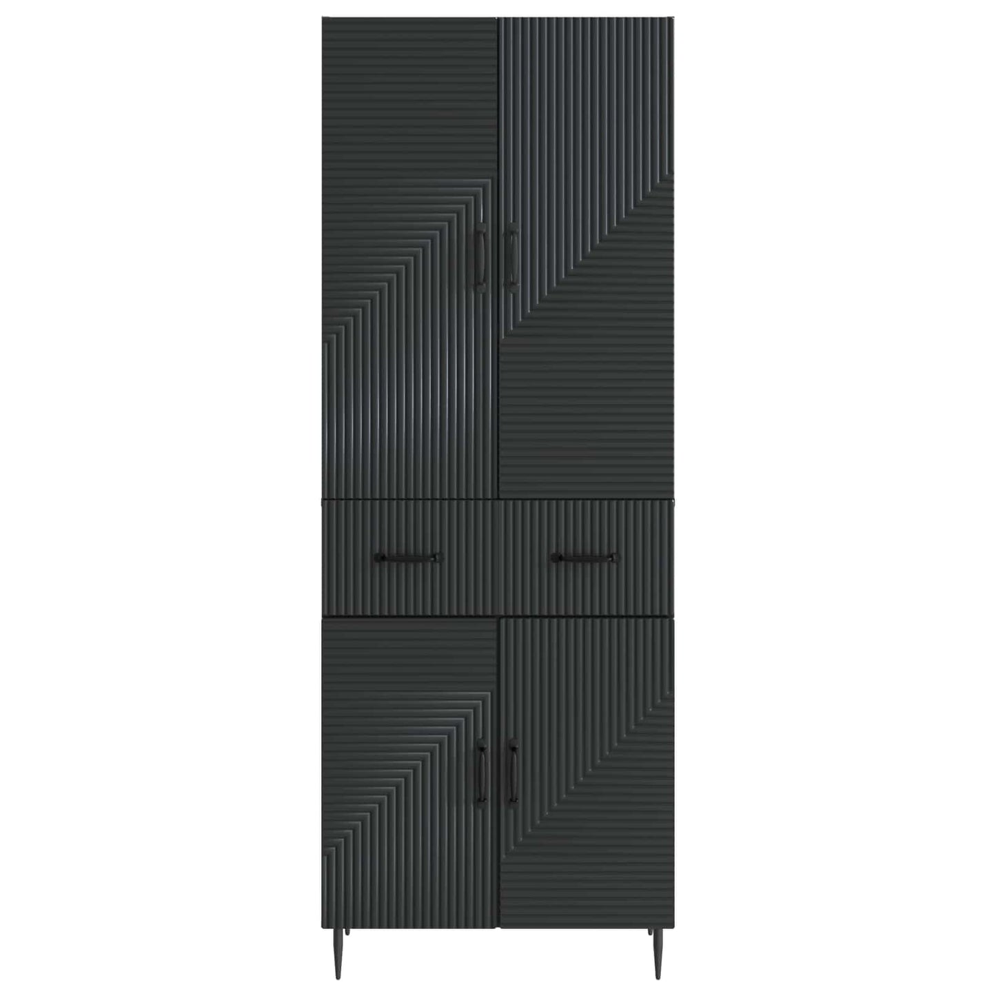 Skapsett 2 pcs Svart 66 x 34,5 x 89,5 cm Konstruert tre