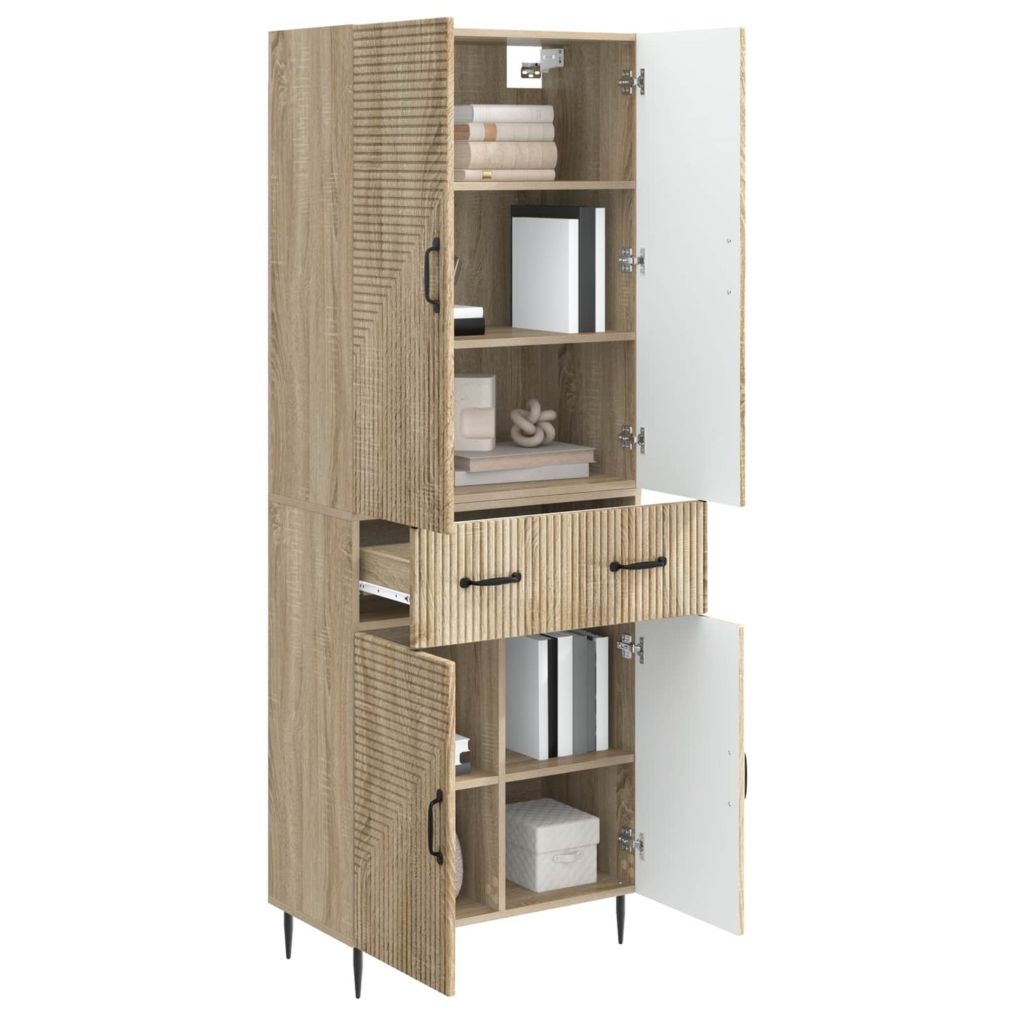 Skapsett 2 pcs Sonoma eik 66 x 34,5 x 89,5 cm Konstruert tre