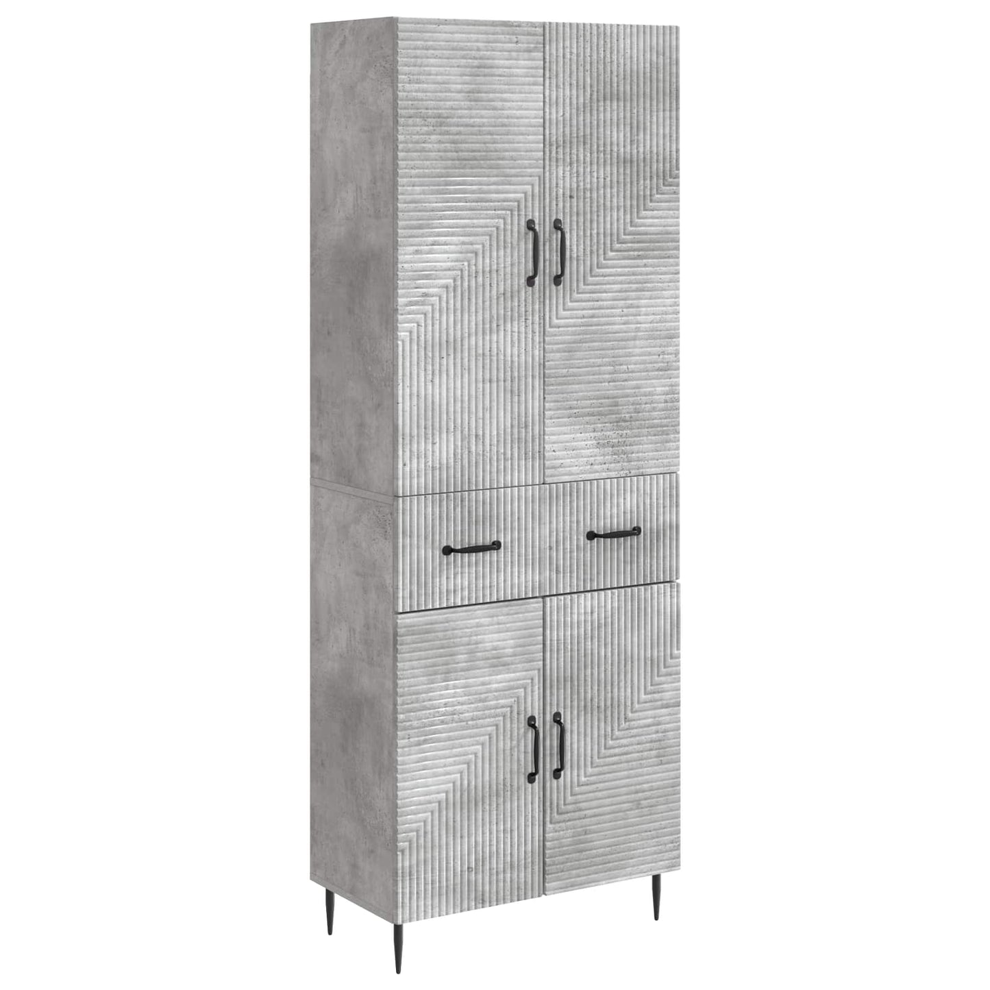 Skapsett 2 pcs Betonggrå 66 x 34,5 x 89,5 cm Konstruert tre
