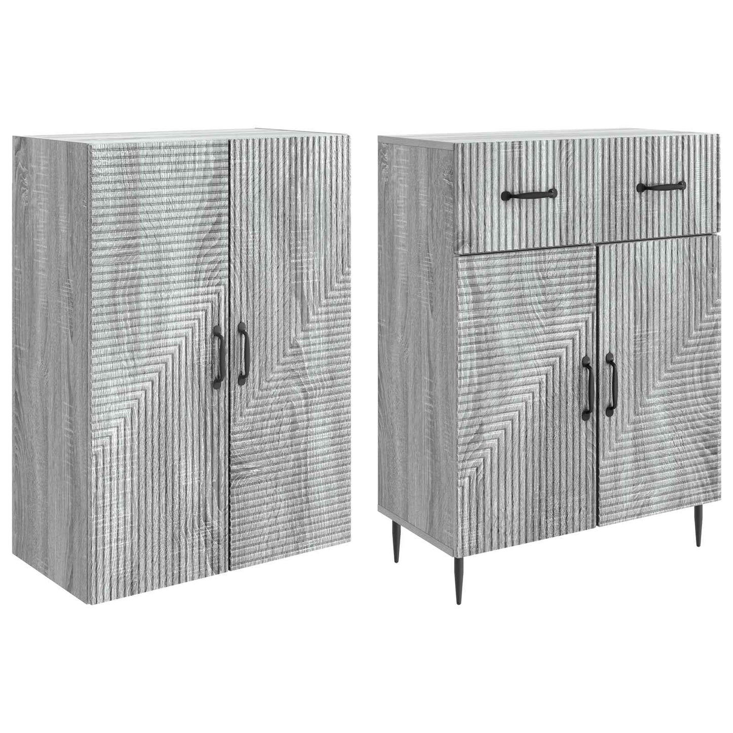 Skapsett 2 pcs Grå Sonoma 66 x 34,5 x 89,5 cm Konstruert tre
