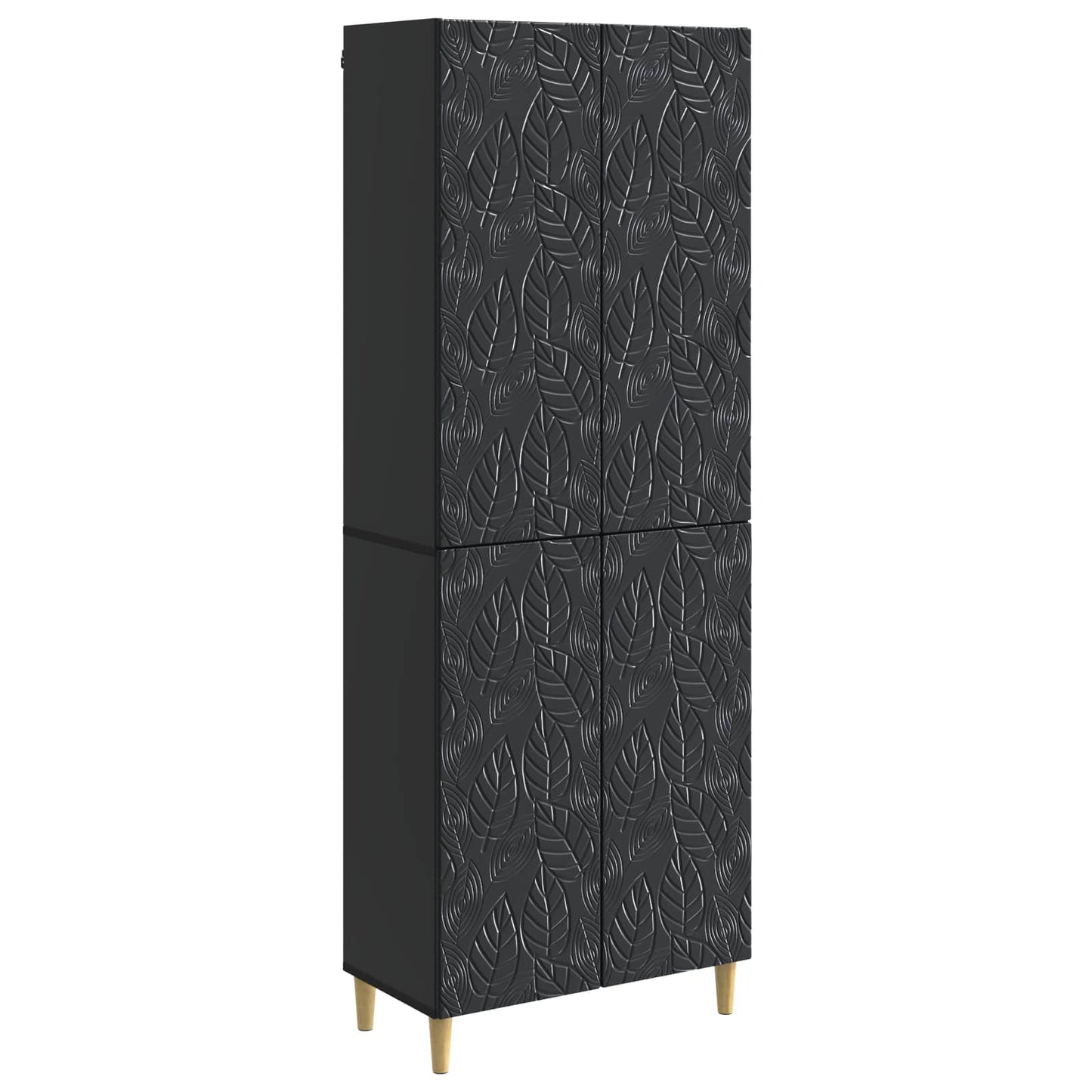 Skapsett 2 pcs Svart Konstruert tre